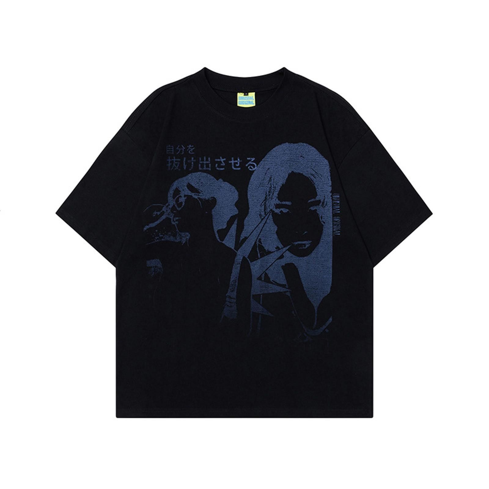 Vintage Japanese Girl Graphic Tee - Oversized Black T-Shirt Size US M / EU 48-50 / 2 - 1 Preview