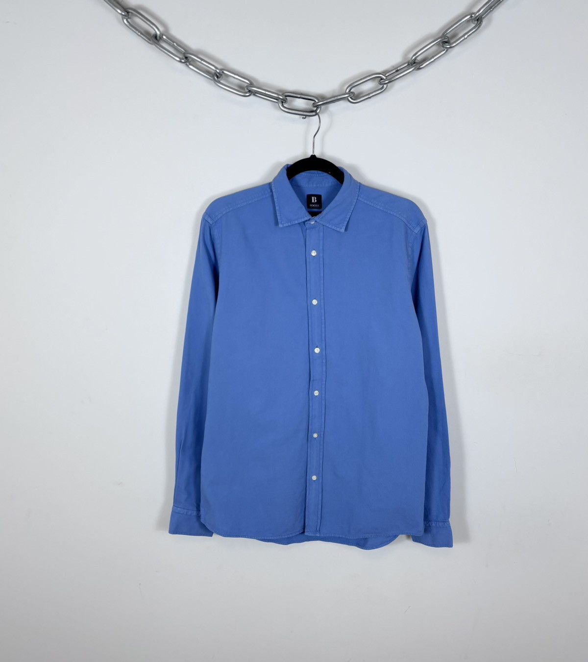 Boggi Boggi Milano Men’s Regular Fit Blue Cotton Button Up Shirt Size US M / EU 48-50 / 2 - 1 Thumbnail