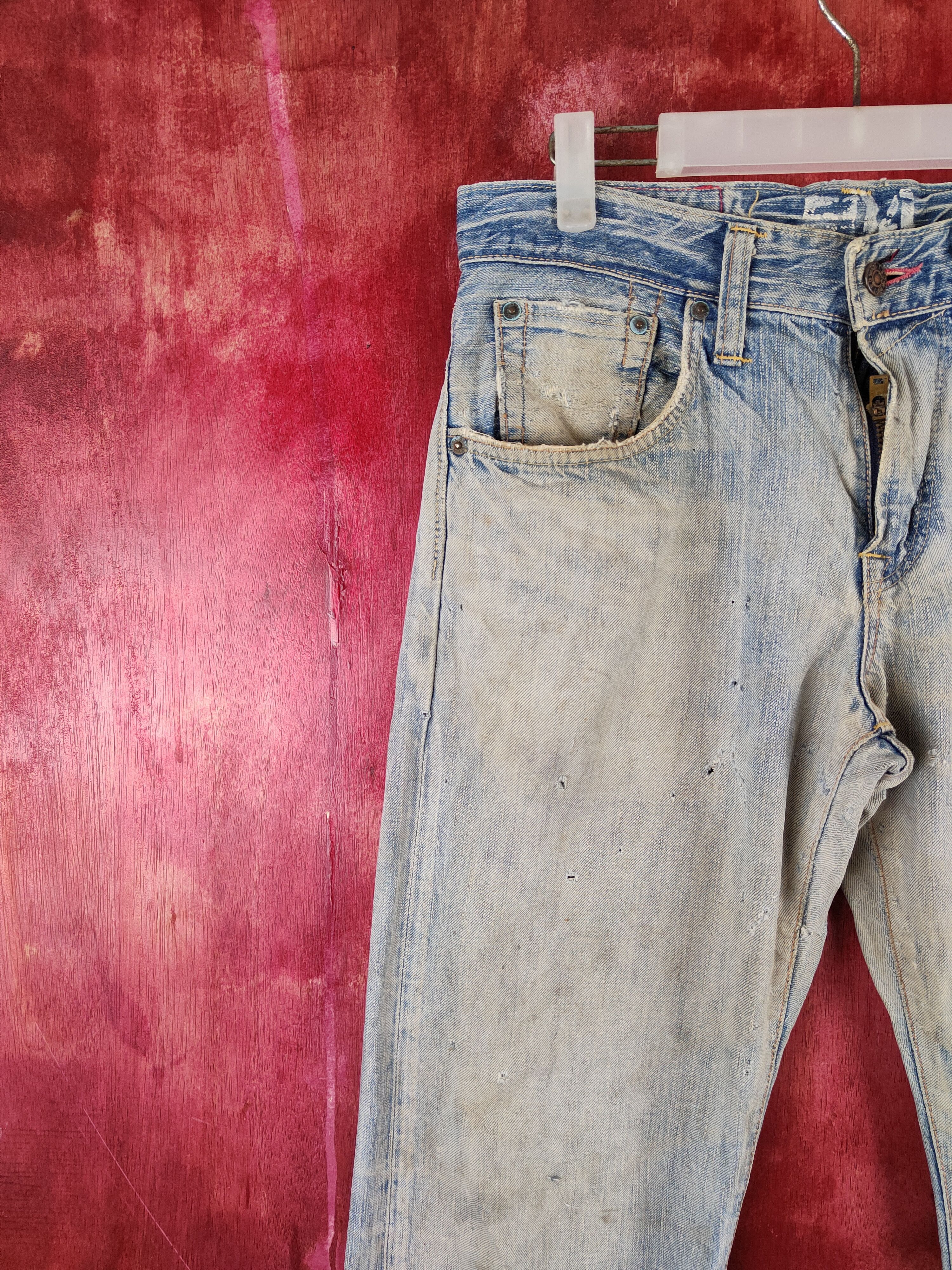Edwin Edwin Blue Faded vintage Distressed Ripped Jeans #S2128 Size US 30 / EU 46 - 4 Thumbnail