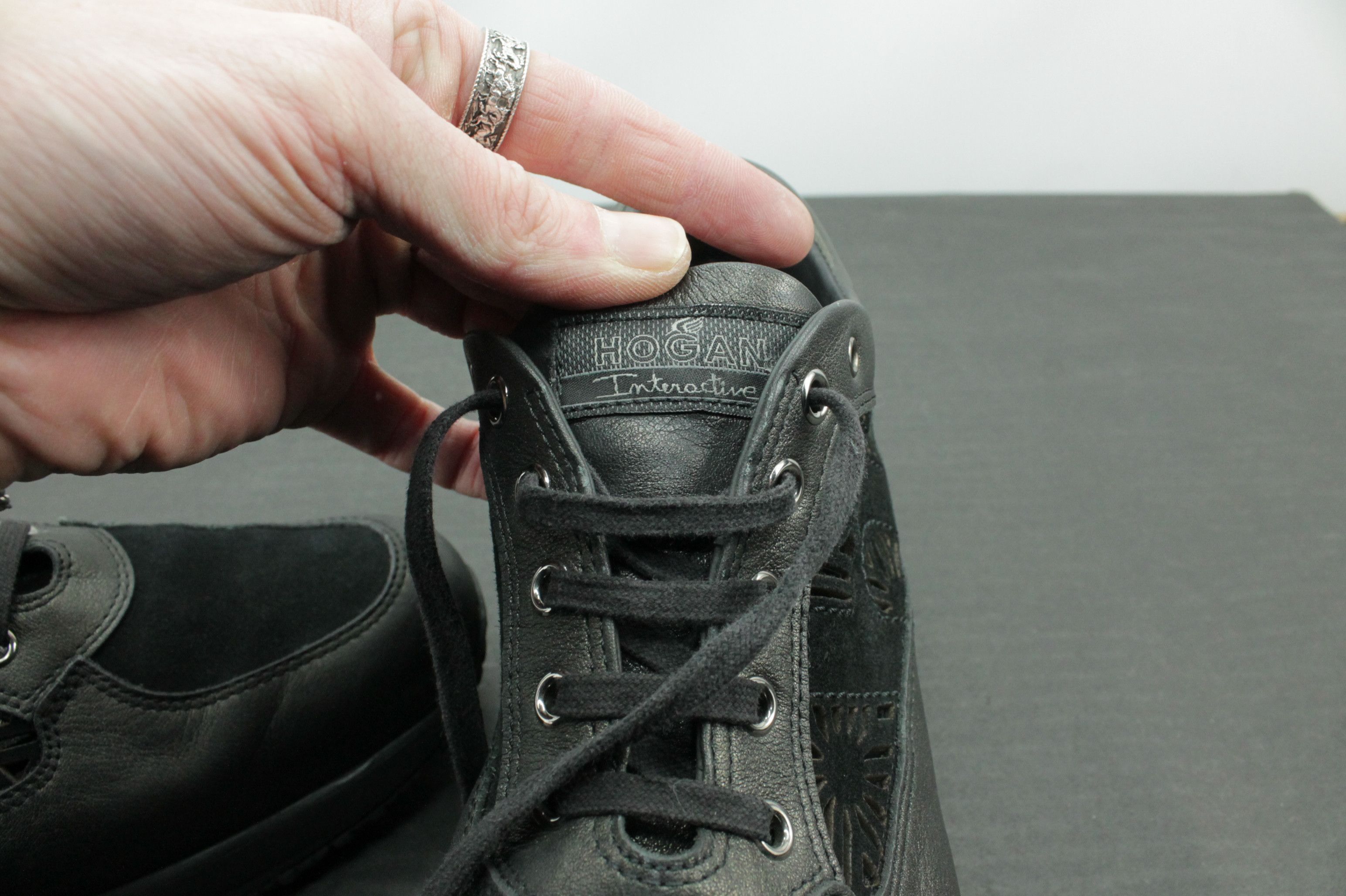 Hogan Hogan Interactive Black Leather Sneakers Shoes Women's Size US 11 / IT 41 - 8 Thumbnail