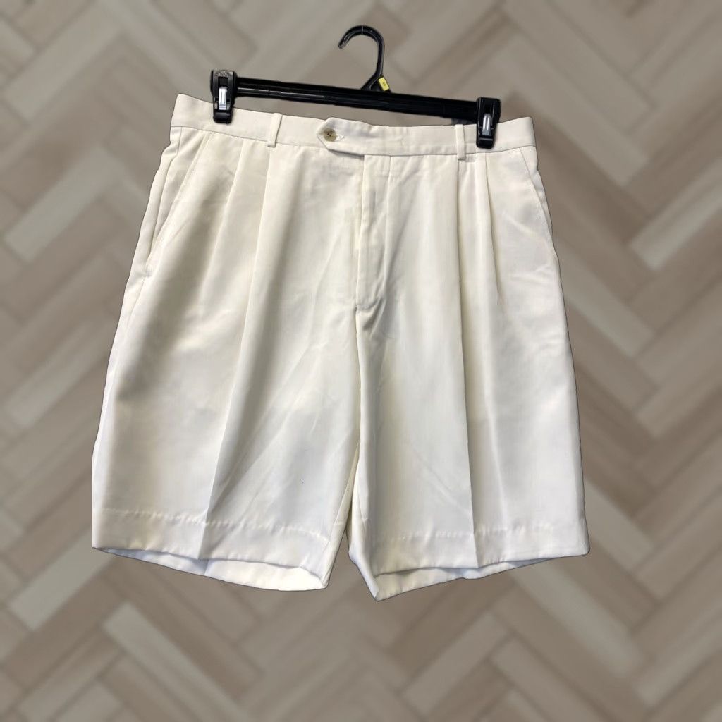 Vintage NWOT Andrisen Morton Men's Bermuda Shorts 34 Tan 9" Inseam Regular Fit Pockets Moisture Wicking Quick Dry 120-33 Size US 34 / EU 50 - 1 Thumbnail