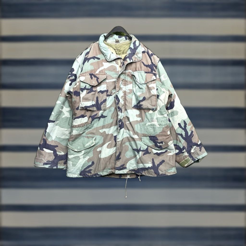 Vintage Vintage US Army Camouflage Field Jacket Mens Large Windbreaker Coat Winter Fall Spring Summer Military Outerwear Size US L / EU 52-54 / 3 - 1 Thumbnail