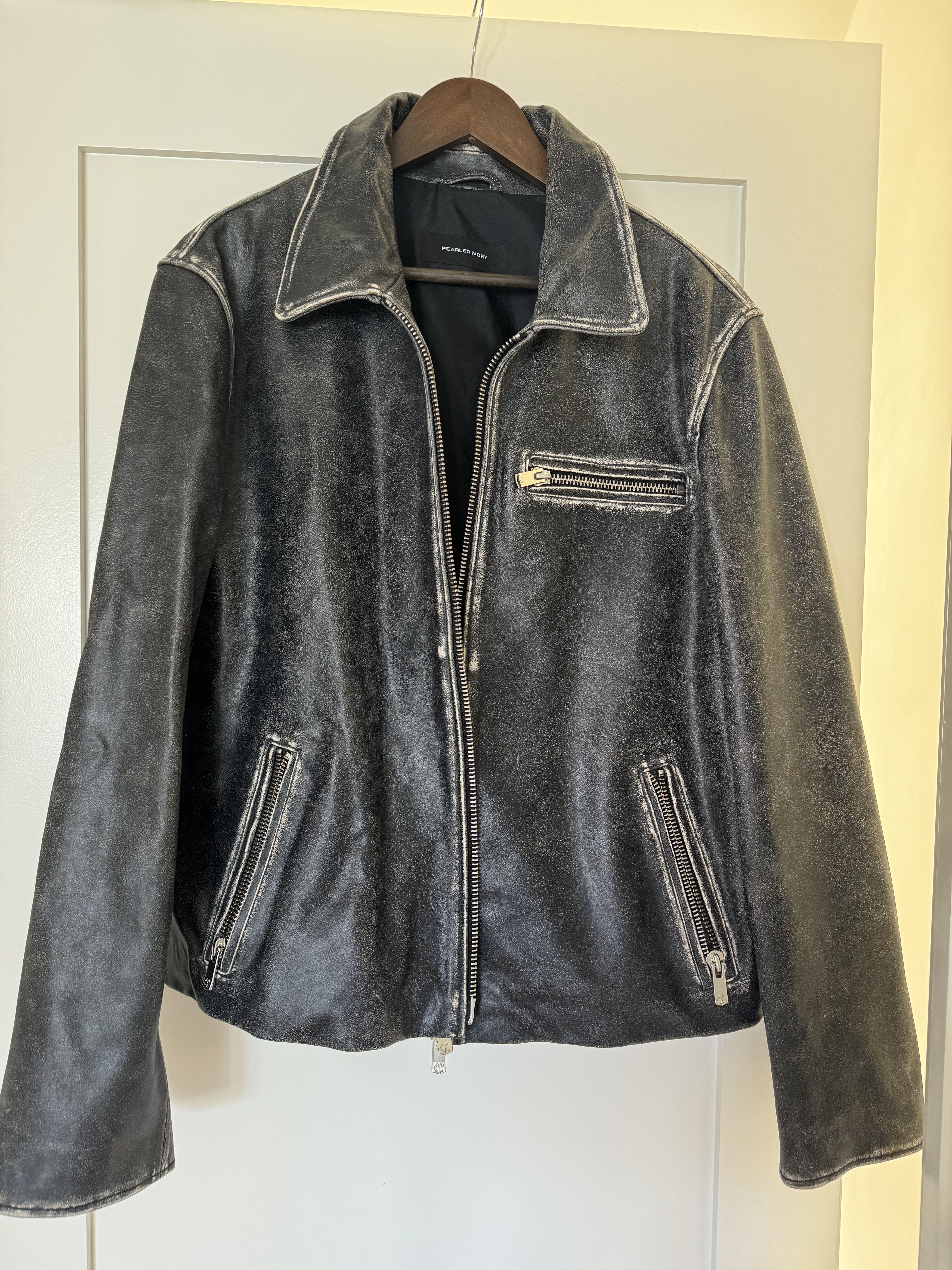 Pearled Ivory DISTRESSED BLOUSON JACKET Size US XL / EU 56 / 4 - 2 Thumbnail