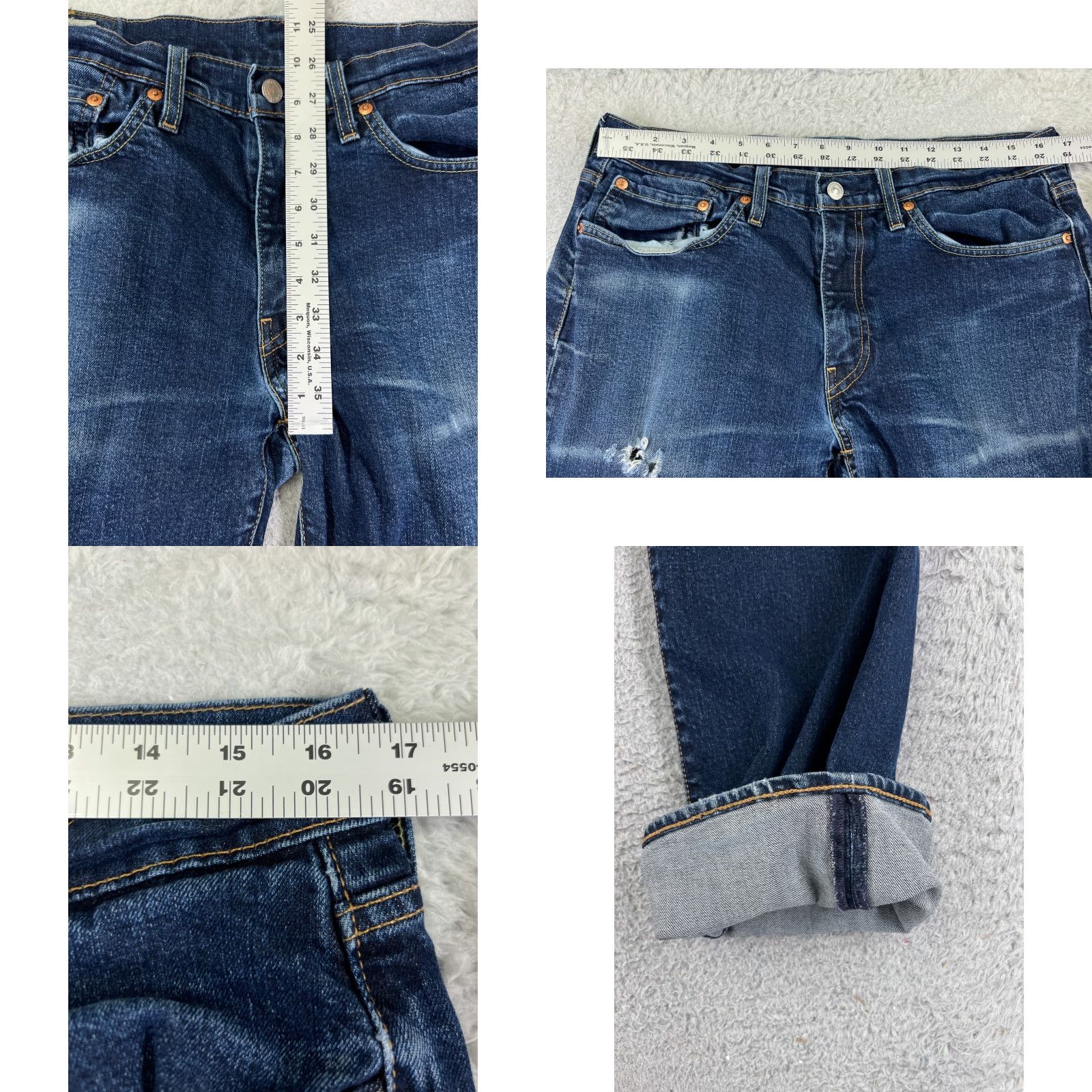 Levi's VINTAGE Levi's Jeans 514 32x30 Blue Denim 5-Pocket Cotton Blend Regular Men Adult Dark Wash Size US 32 / EU 48 - 9 Thumbnail