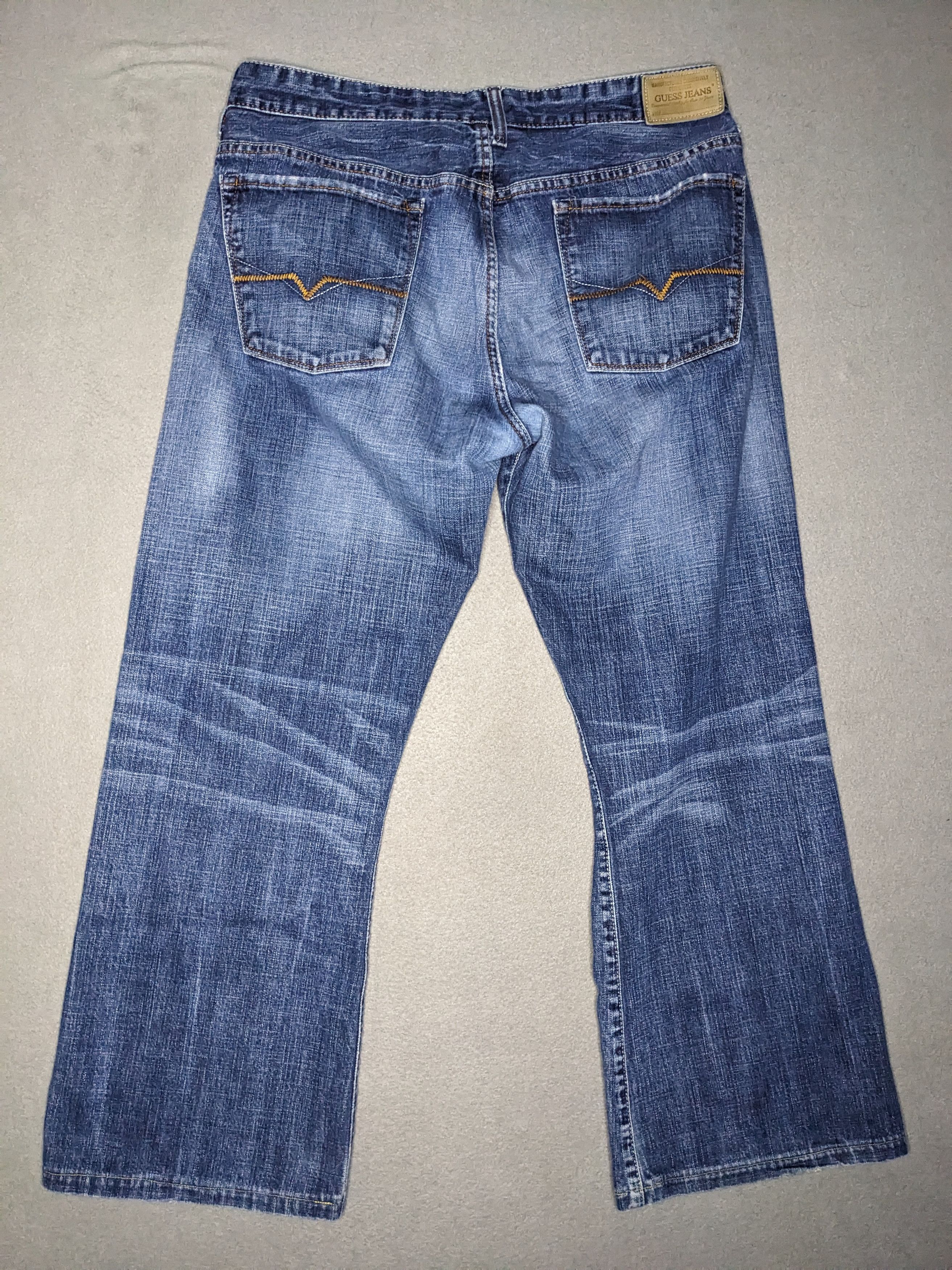 Guess VTG Guess Jeans The Cliff Bootcut Denim 35x29 Y2K Distressed Size US 35 - 9 Thumbnail