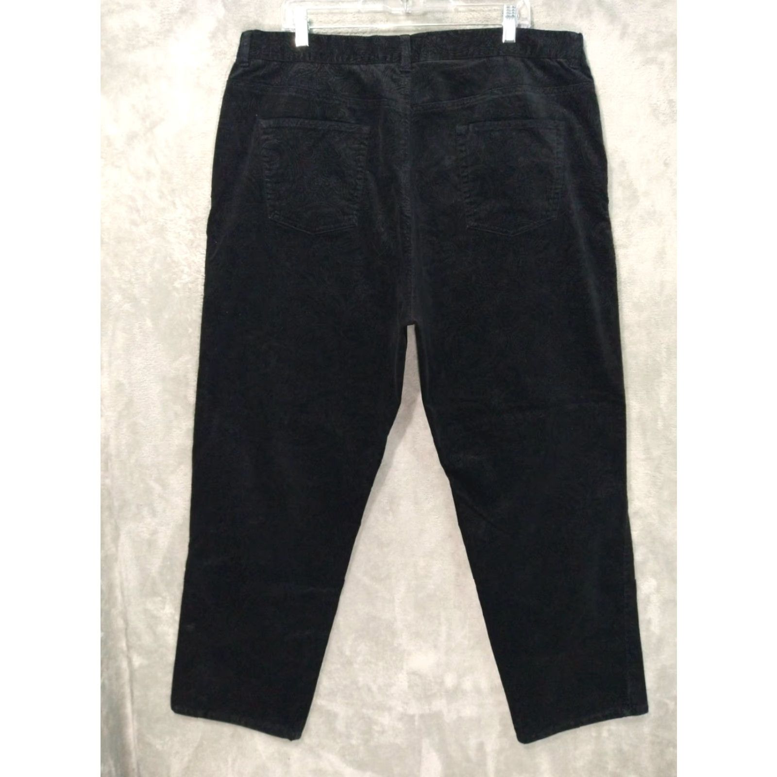 Ralph Lauren Ralph Lauren Pants Womens 20 Black Paisley Corduroy Straight Leg High Rise Chino 20W Boyfriend? Womens. Size 42" / US 20 - 2 Thumbnail