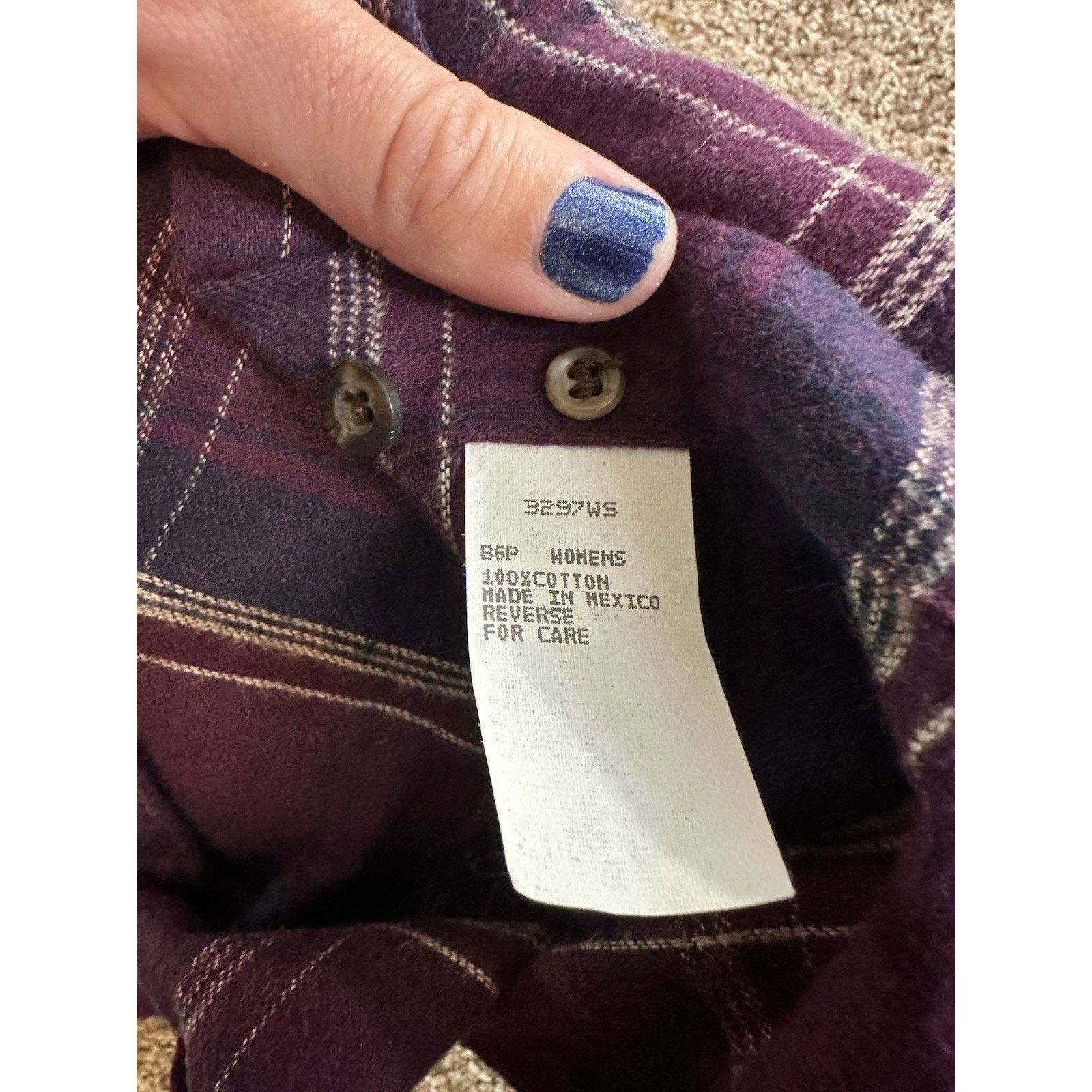 Woolrich Woolen Mills Woolrich Womens XL Flannel Shirt Purple Plaid Size XL / US 12-14 / IT 48-50 - 9 Thumbnail