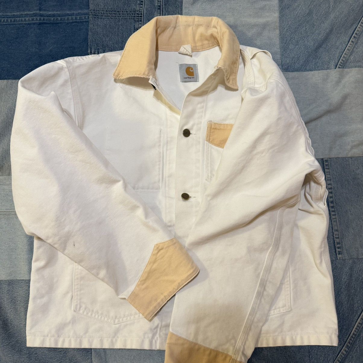 Carhartt Rare 1989 Carhartt 3 Pocket White Tan Chore Corduroy Jacket Size US L / EU 52-54 / 3 - 8 Thumbnail