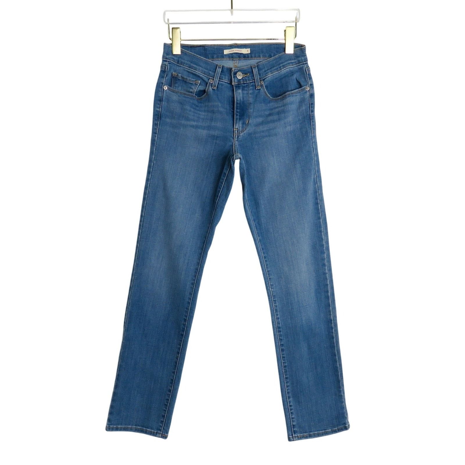 Levi's Levis Classic Straight Leg Jeans Size 4 Mid Rise Jeans 27" Size 27" / US 4 / IT 40 - 2 Thumbnail