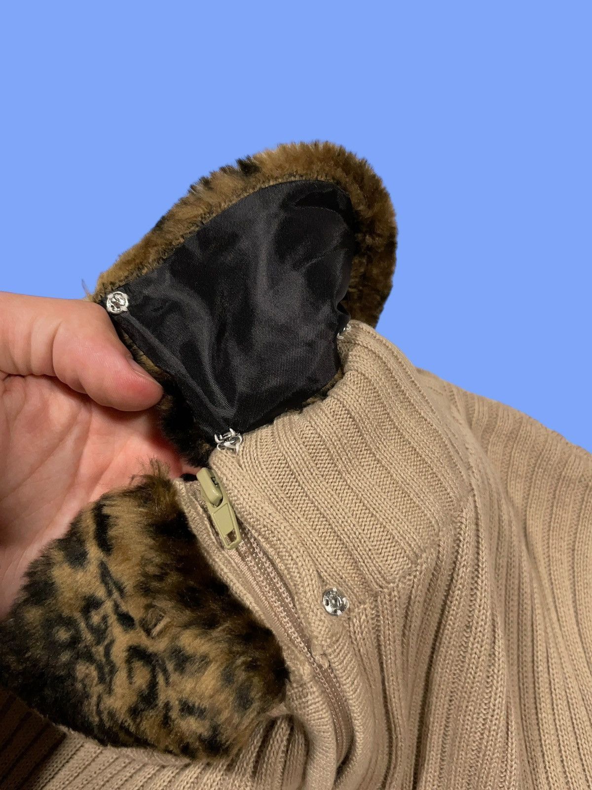 Vintage LGB Style Leopard IfSixWasNine Fur Zip Sweater Size US S / EU 44-46 / 1 - 4 Thumbnail