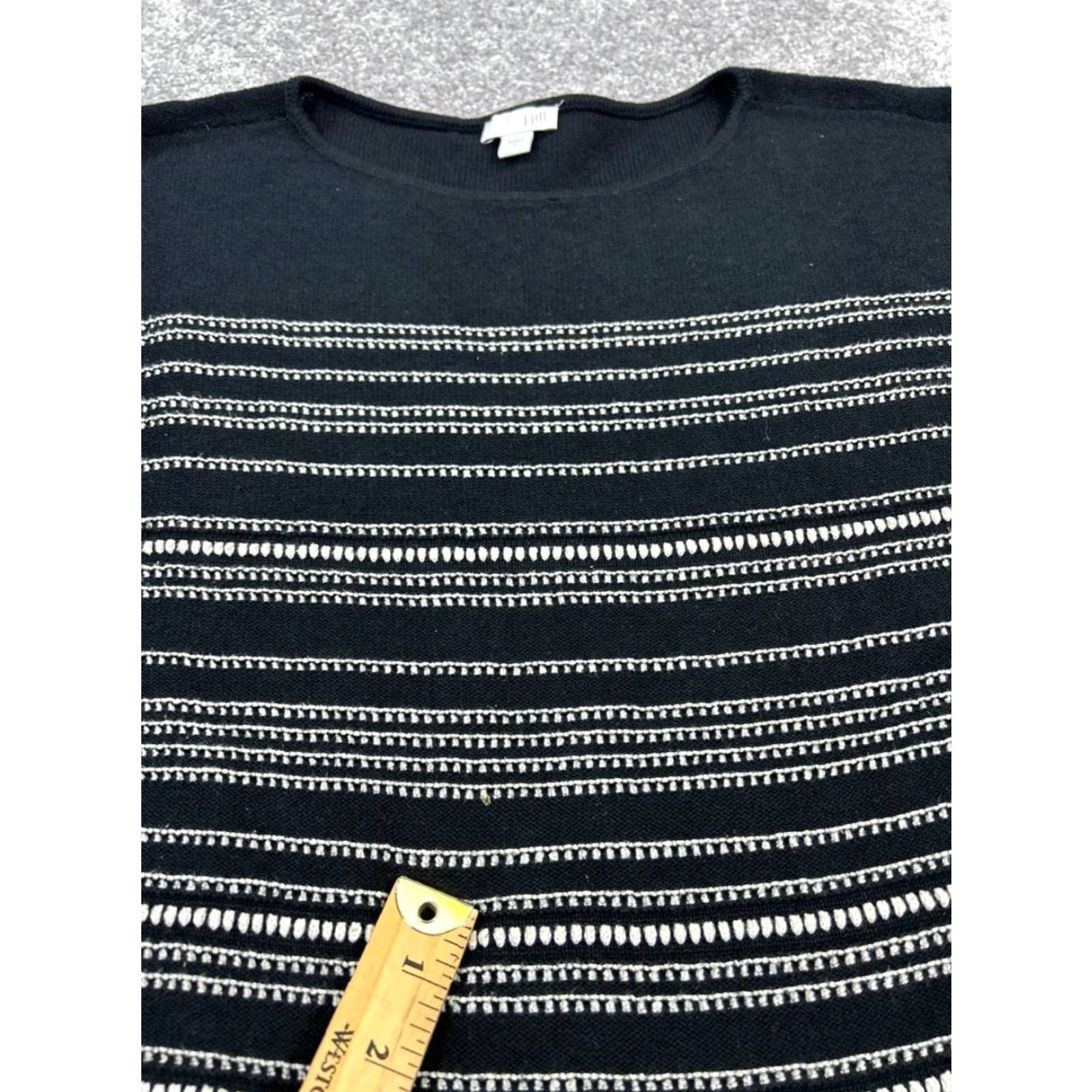 J. Jill VINTAGE J. Jill Sweater Pullover Womens Small Black White Striped Knit Casual Fall Winter Spring Size S / US 4 / IT 40 - 5 Thumbnail