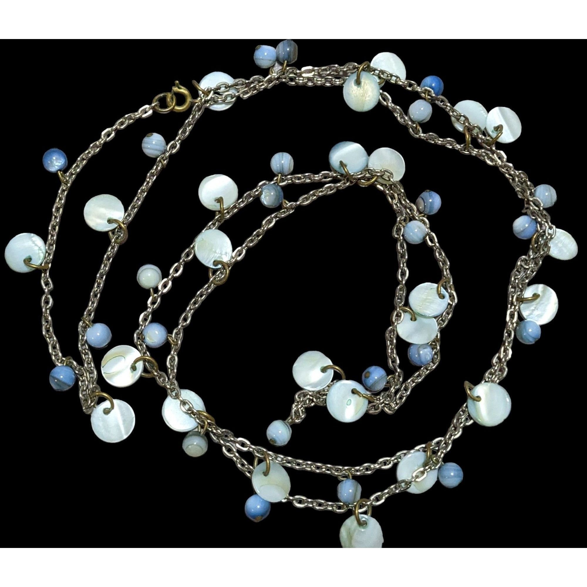 Other Beachy Blue Shell Beaded Opera Necklace Size ONE SIZE - 1 Thumbnail