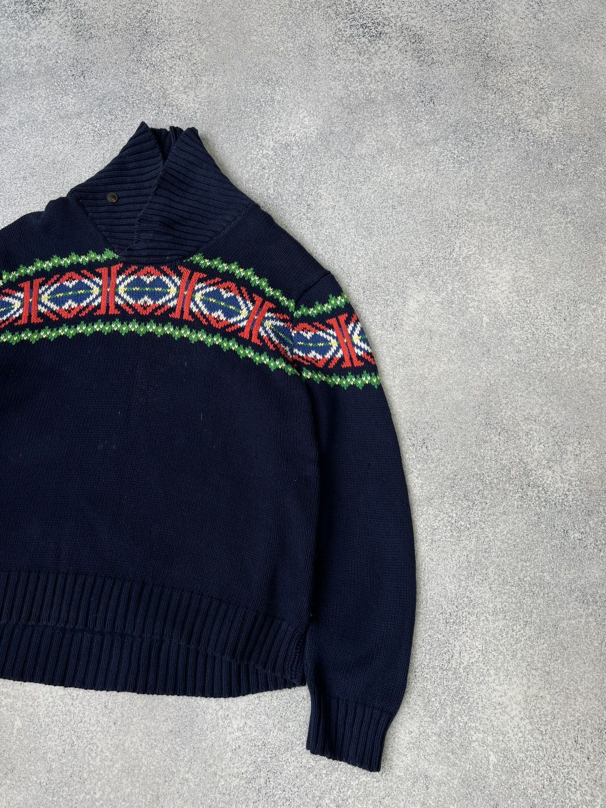 Polo Ralph Lauren × Vintage Vintage Knitted Polo Ralph Lauren Ski sweater Size US XL / EU 56 / 4 - 4 Thumbnail