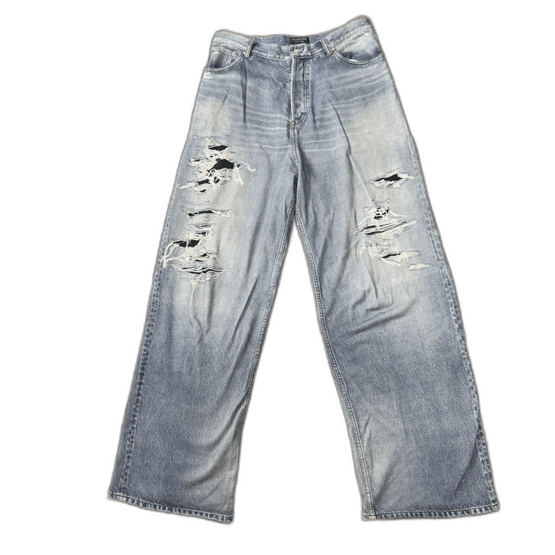 Balenciaga Balenciaga Distressed 3D Print Jeans Size US 26 / EU 42 - 1 Thumbnail
