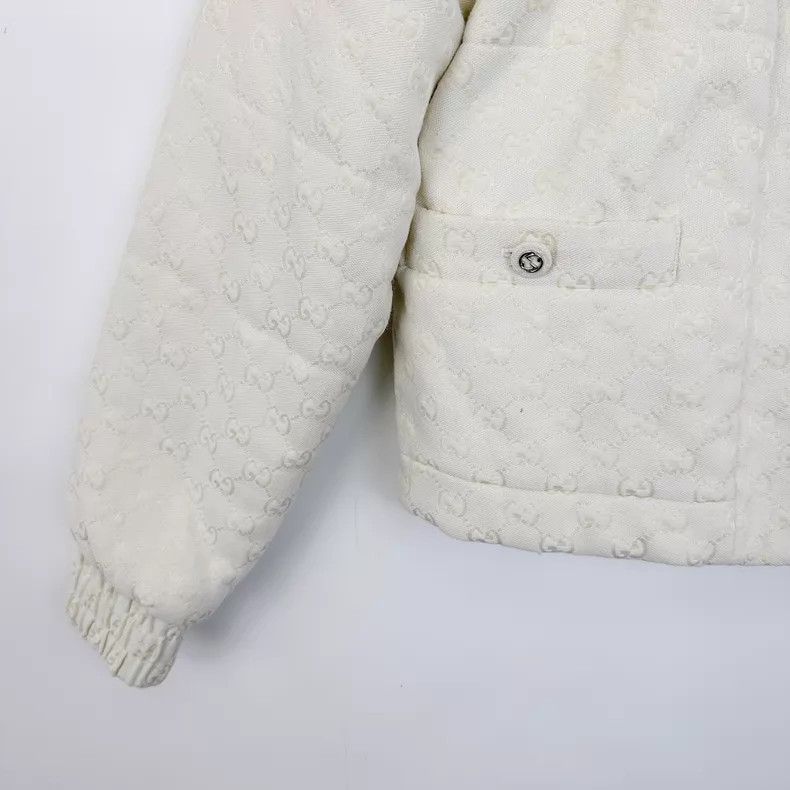 Gucci Gucci White double G full-print logo zipper cotton jacket Size XS / US 0-2 / IT 36-38 - 8 Thumbnail