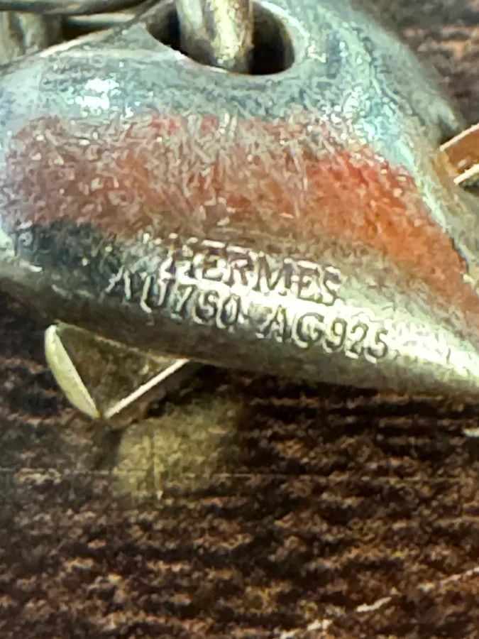 Hermes × Vintage Hermès Silver 925 Broken Heart Pendant Signature Necklace Size ONE SIZE - 11 Thumbnail