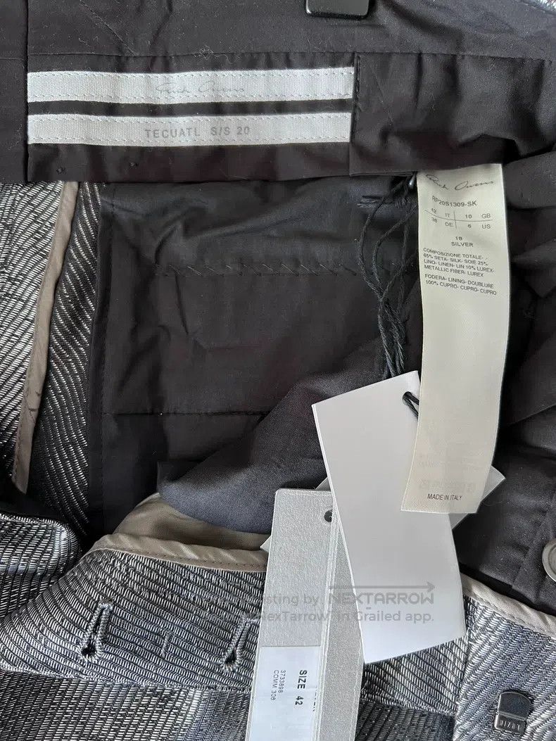 Rick Owens Rick Owens Cropped silver trousers Size US 42 / EU 58 - 6 Thumbnail