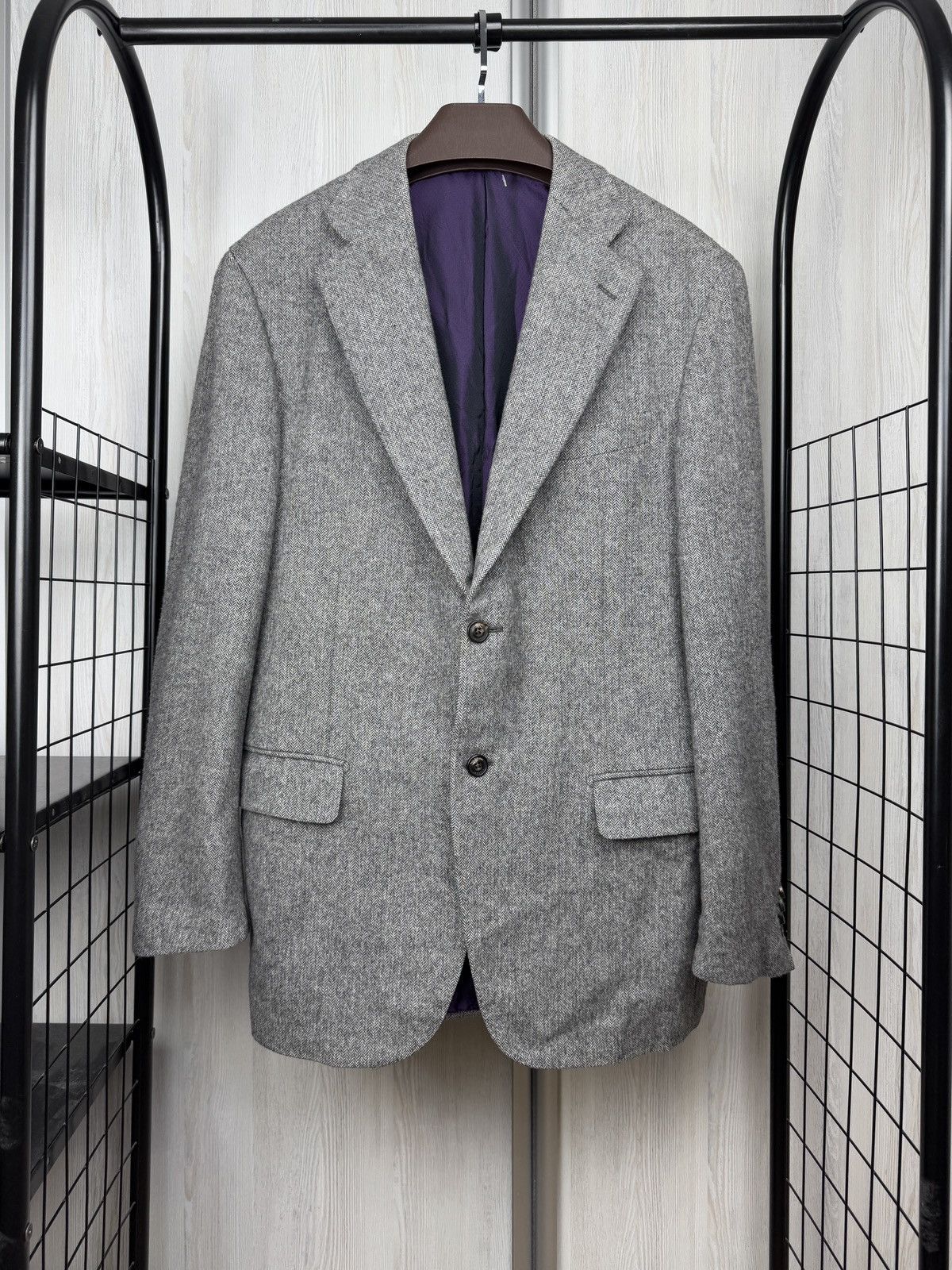 Pal Zileri Pal Zileri Concept grey wool cashmere herringbone blazer Size 46R - 1 Thumbnail