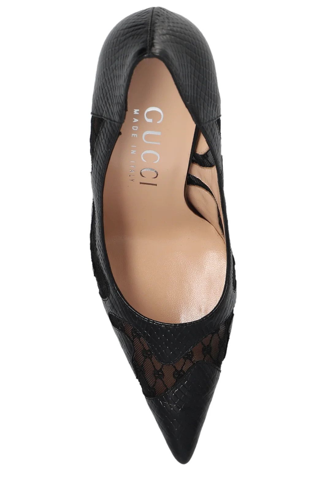 Gucci o1s1wg110225 Women's Python Print Pumps in Black Size US 5.5 / IT 35.5 - 4 Thumbnail