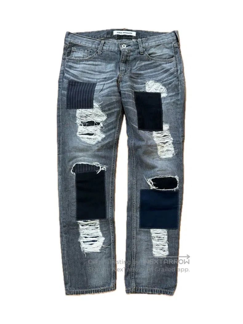 Junya Watanabe Junya Watanabe size M Patchwork Denim Jeans with Distresse Size US 27 - 1 Thumbnail