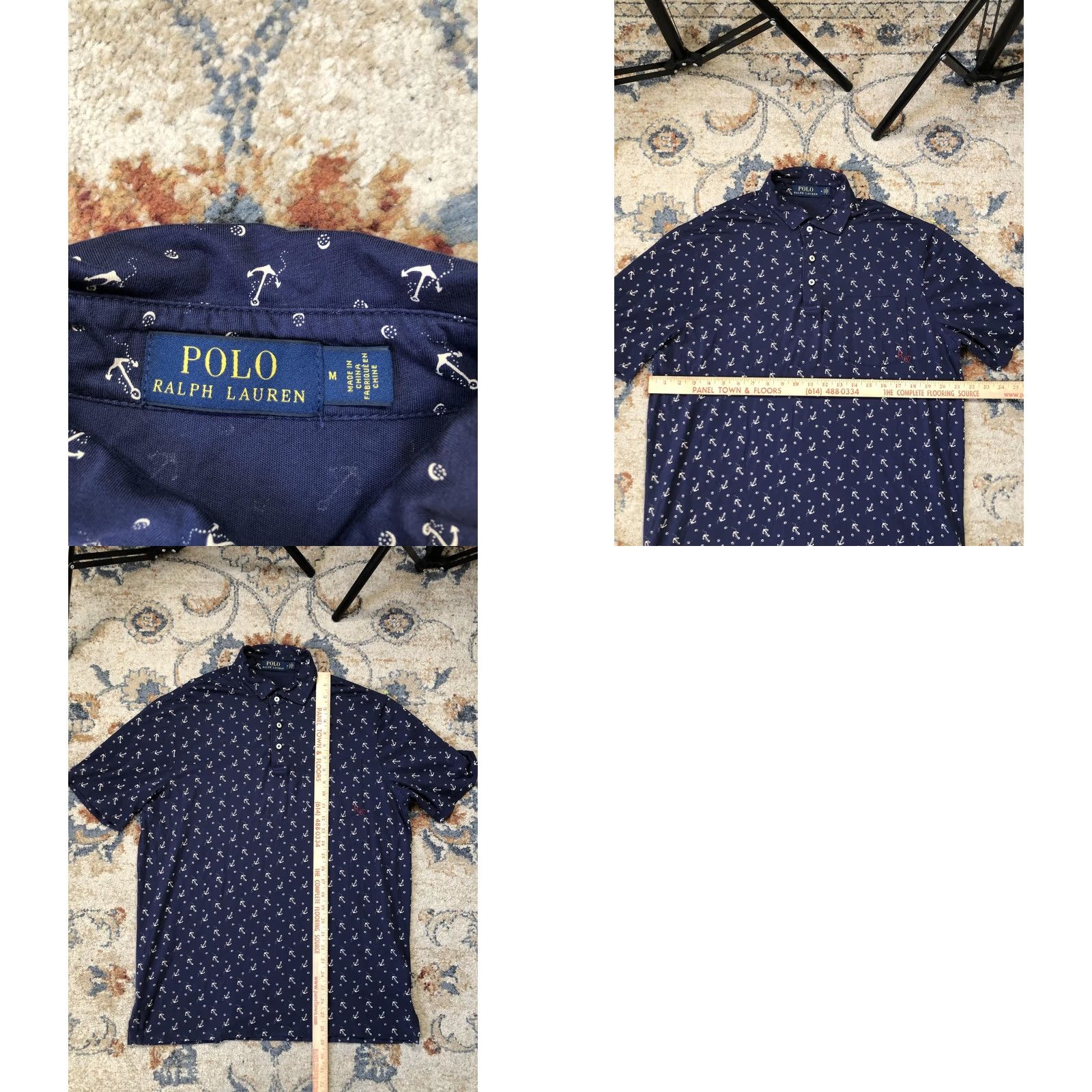 Polo Ralph Lauren Polo Ralph Lauren Polo Shirt Mens Medium Navy Anchor Print Pocket Nautical R67 Size US M / EU 48-50 / 2 - 8 Thumbnail
