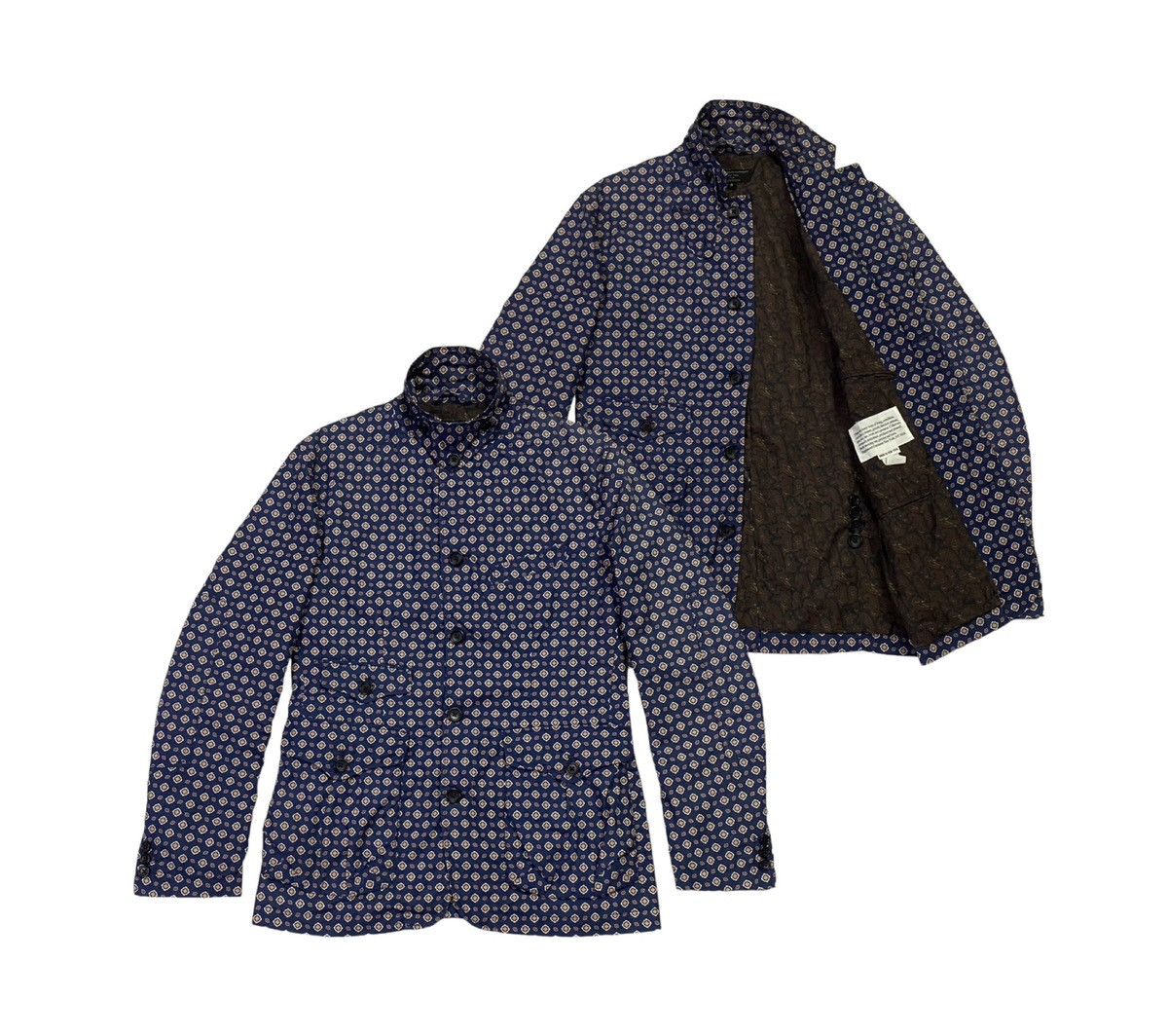 Engineered Garments Engineered Garments Navy Floral Multi-Pocket Jacket/Blazer Size S / US 4 / IT 40 - 1 Thumbnail