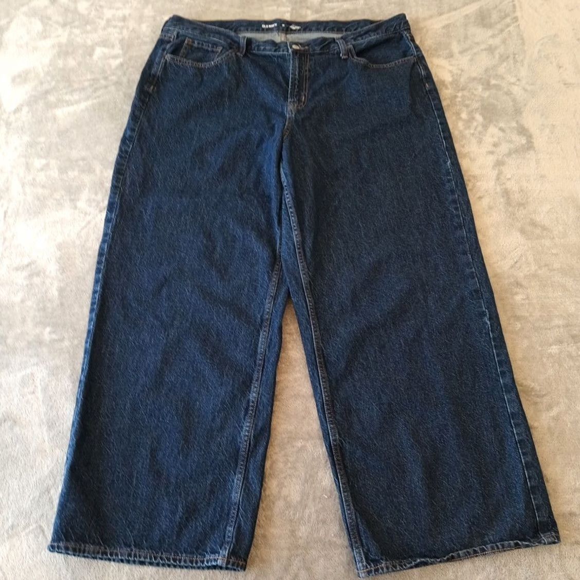 Old Navy Old Navy Jeans Womens 18 Dark Wash Wide-Leg High Rise 40x29 5-Pocket Denim Blue 90s Vintage? Size 40" / US 18 - 2 Thumbnail