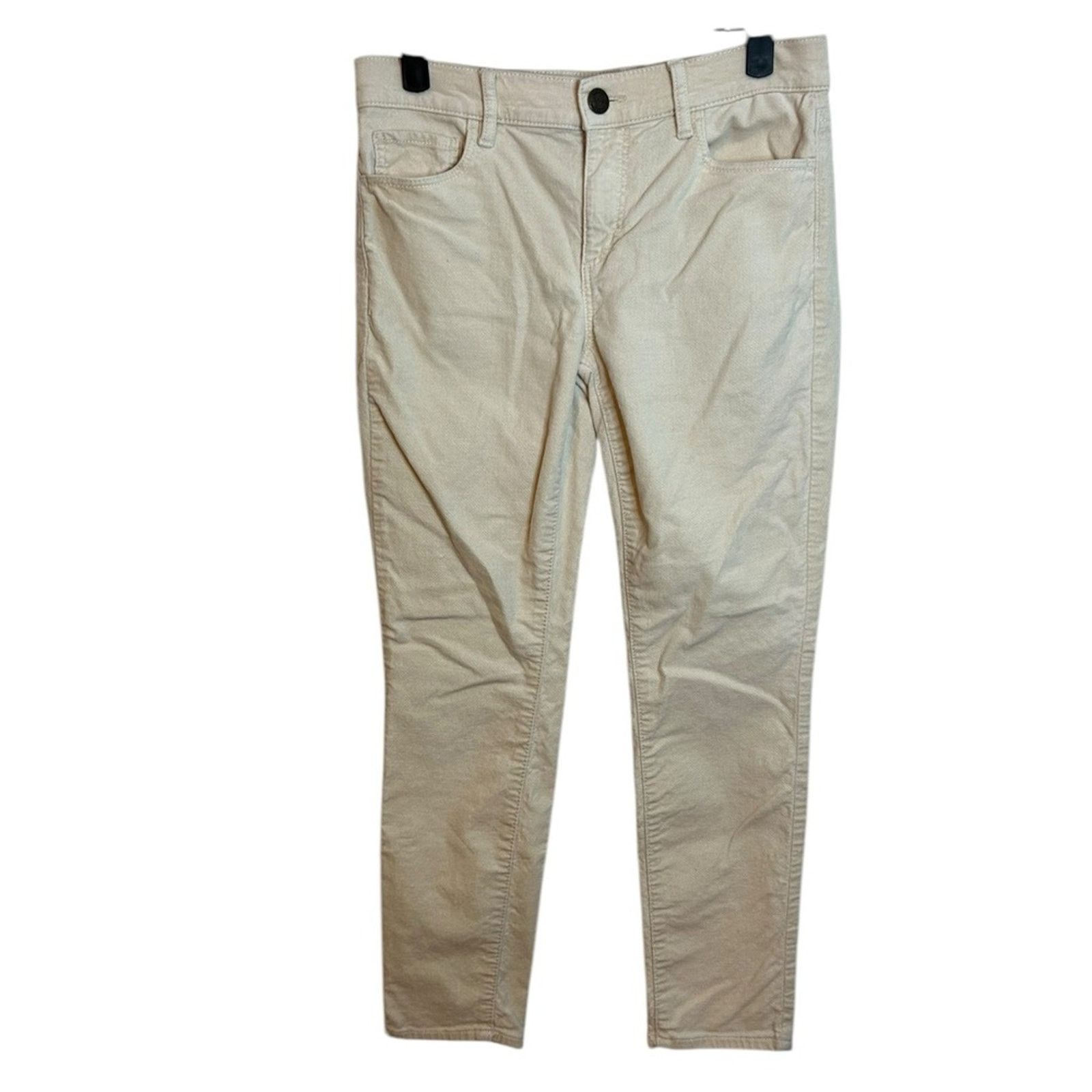 Loft Loft Cream Velour Skinny Pants Size 26" / US 2 / IT 38 - 1 Thumbnail