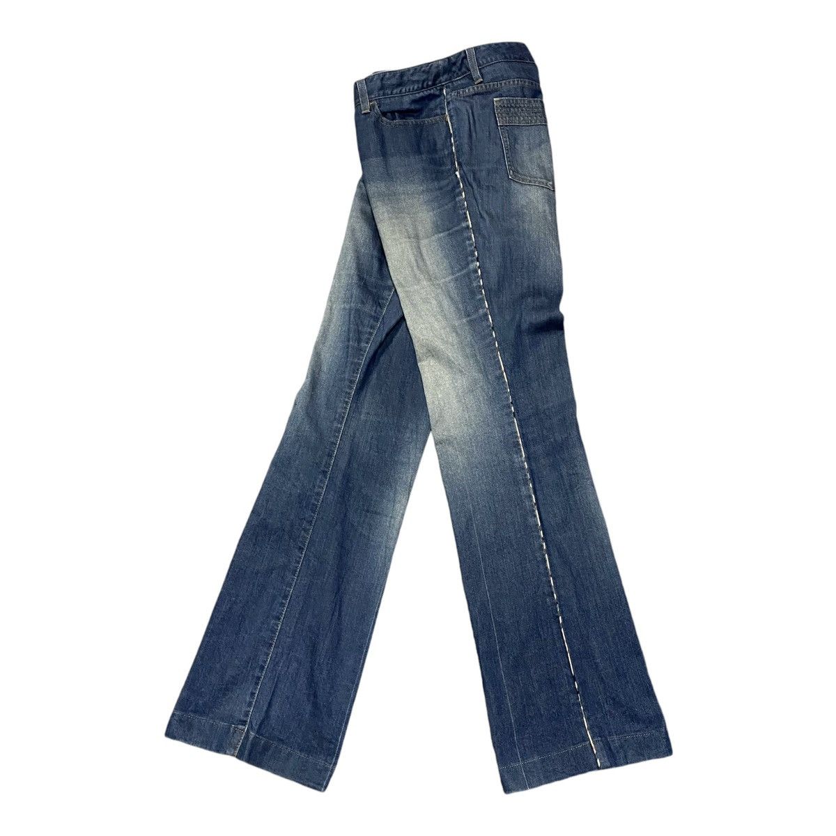 Burberry × Jean × Vintage Burberry Distressed Bootcut Jeans Size 33" - 4 Thumbnail