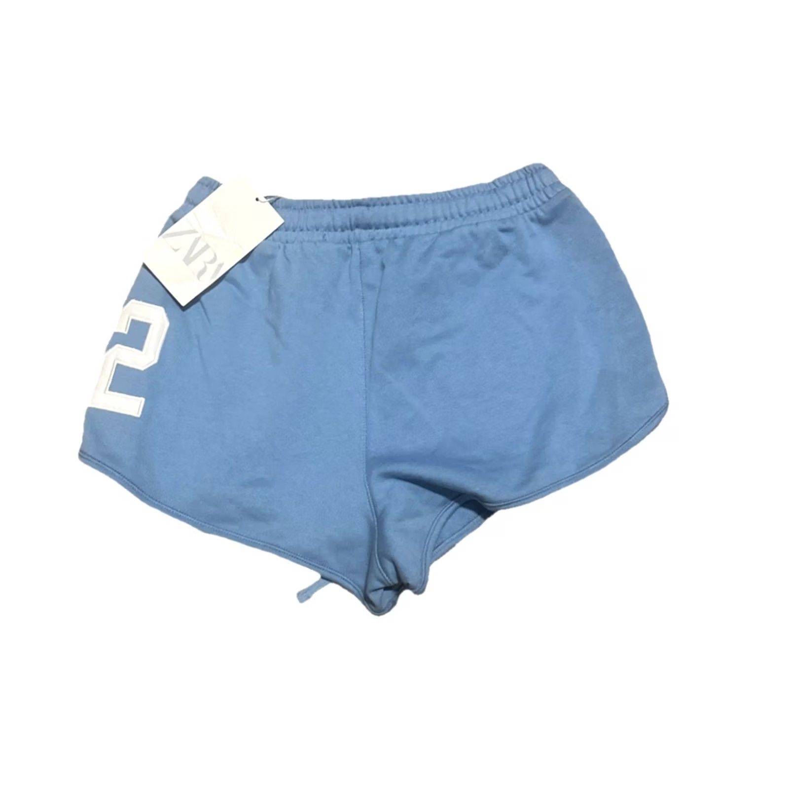 Zara NWT Zara Jrs MEDIUM blue athletic PULL ON Shorts top 2-piece set 1181 Size M / US 6-8 / IT 42-44 - 5 Thumbnail