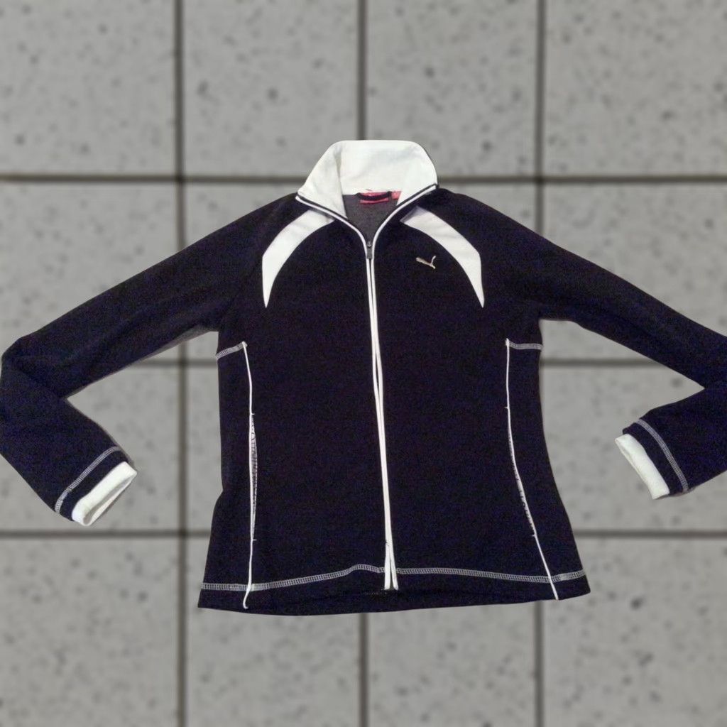 Puma Womens PUMA Full Zip Jacket XS Black Cotton Track Jacket Womens XS Black Full Zip Jacket Size XS / US 0-2 / IT 36-38 - 1 Thumbnail