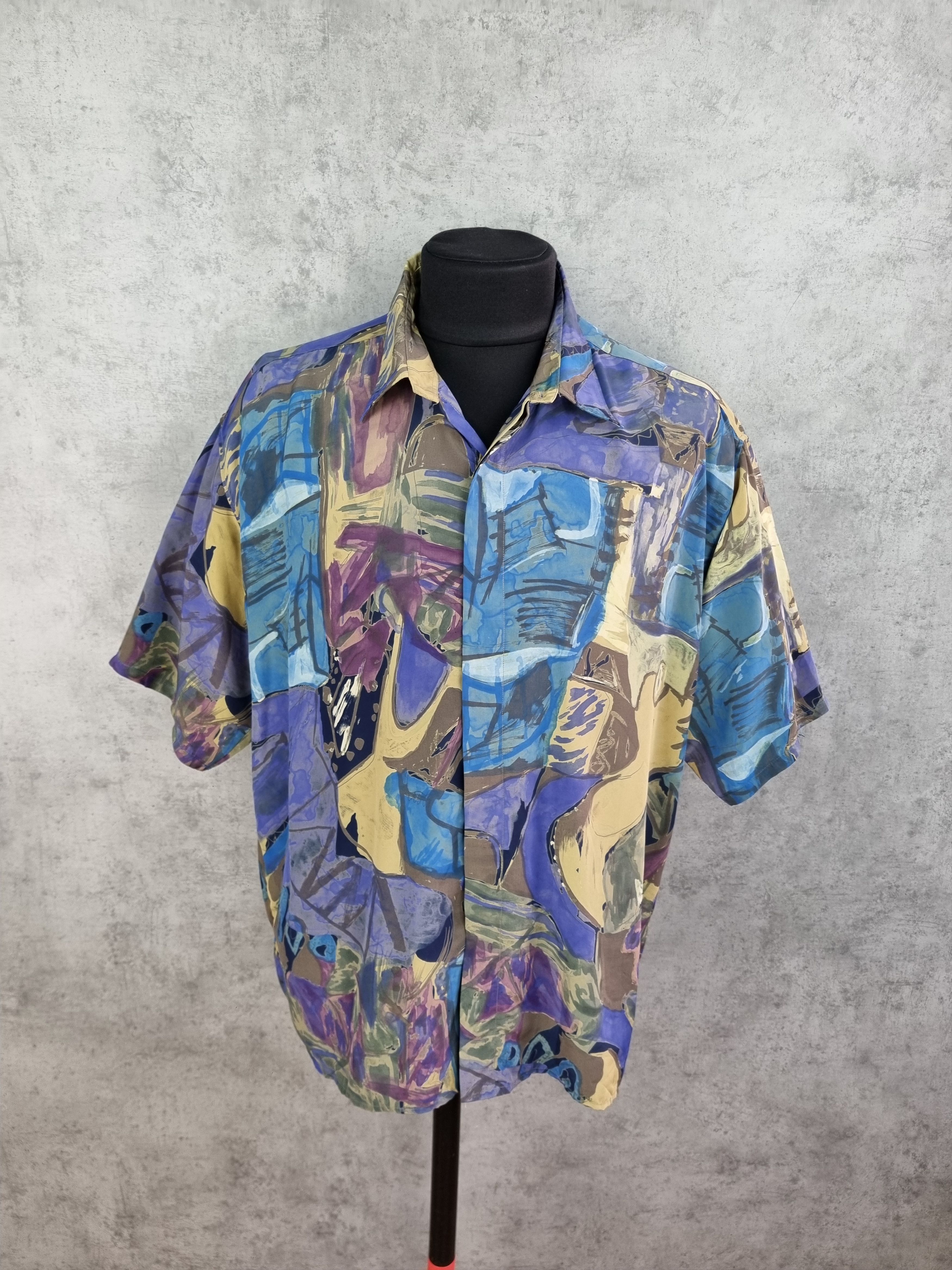 Other 90s Vintage Abstract Design Shirt Feels like SILK Dior Size US XXL / EU 58 / 5 - 5 Thumbnail