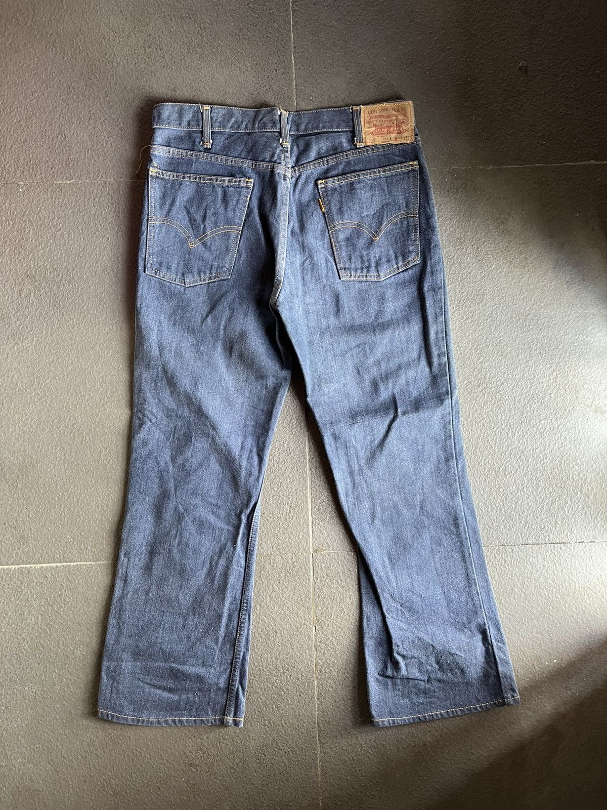 Levi's 🔥Rare Vtg 70s Levis 646 Big E Orange Tab Bottom Bell Flare Size US 33 - 7 Thumbnail