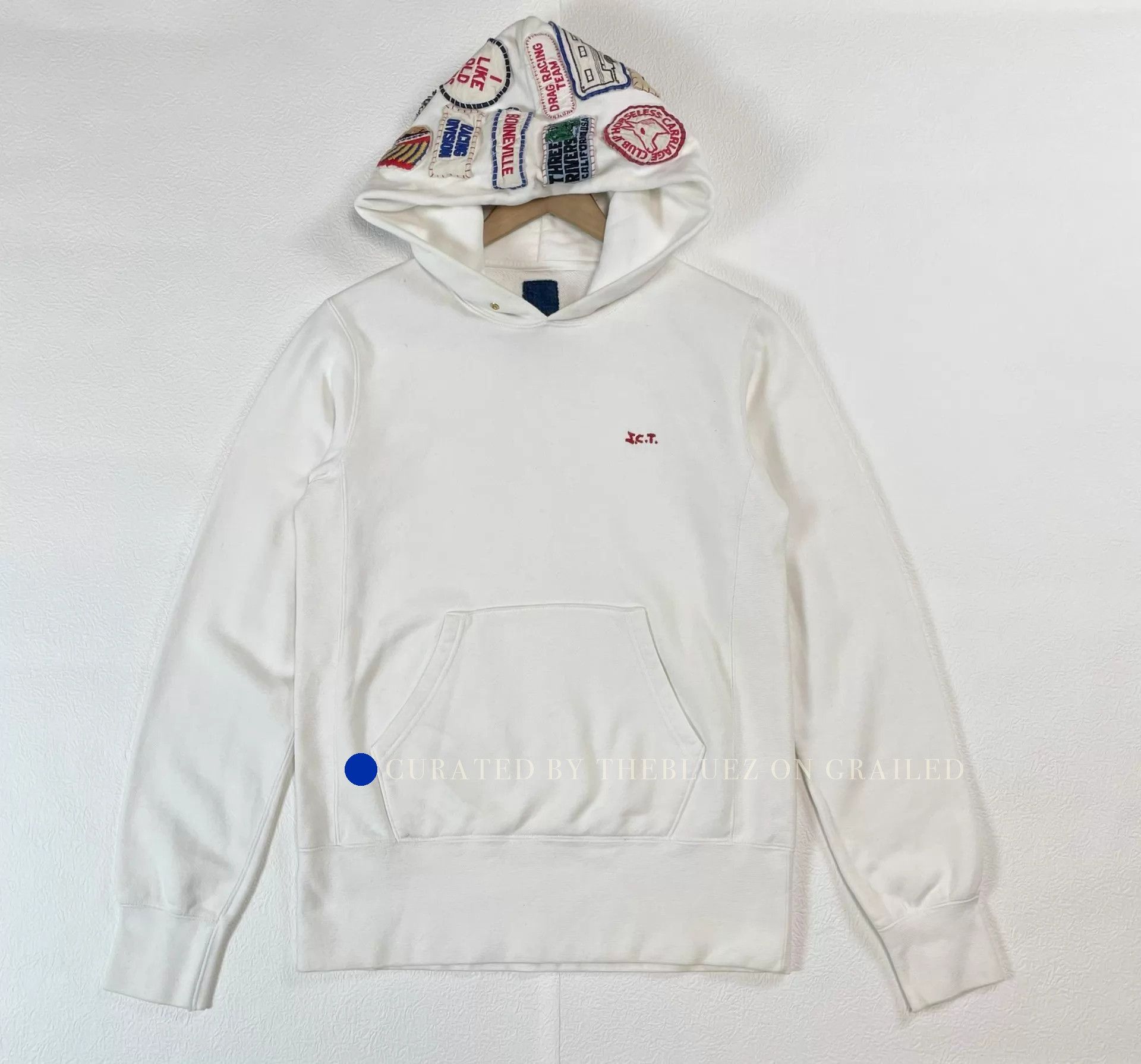 Visvim Vintage White Hoodie with Handmade Patches Size US M / EU 48-50 / 2 - 1 Thumbnail