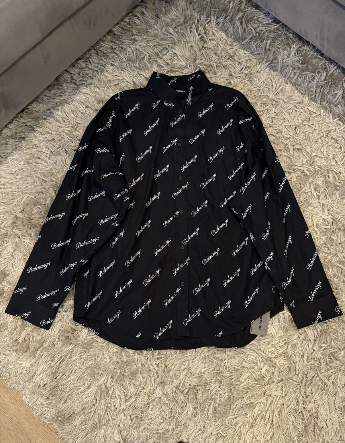 Balenciaga Balenciaga Script Poplin Shirt Size US L / EU 52-54 / 3 - 1 Thumbnail