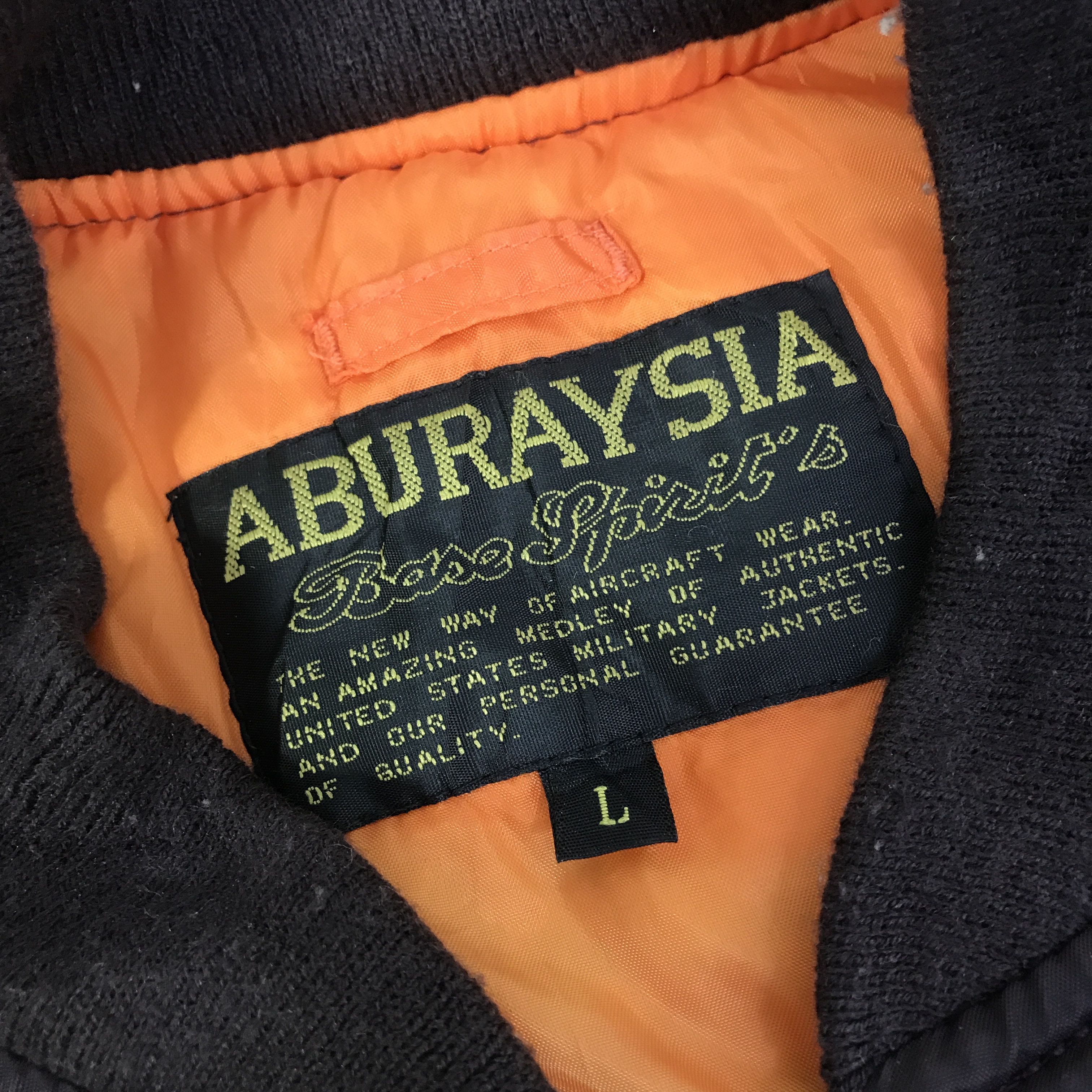 Japanese Brand ABURAYSIA DESIGN MA-1 BOMBERS JACKET K128B8 Size US L / EU 52-54 / 3 - 14 Thumbnail