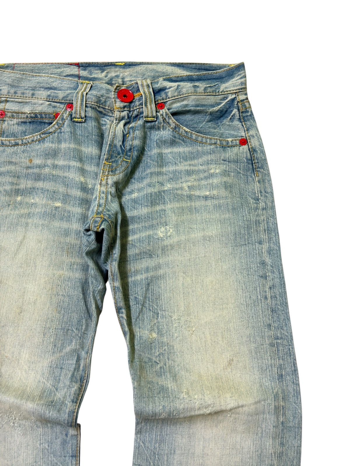 Japanese Brand Vintage COCOLULU Printed logo Distressed Acid Wash Denim Size US 31 - 5 Thumbnail