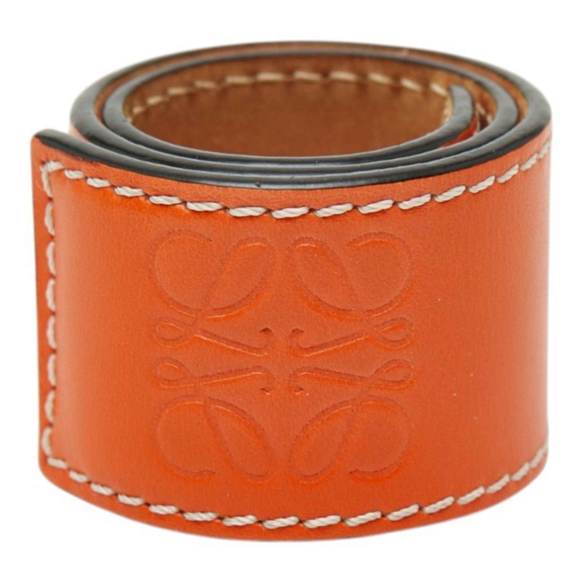 Loewe LOEWE Anagram Slap Embossed Bracelet/Bangle in Orange Leather for Women Size ONE SIZE - 1 Thumbnail