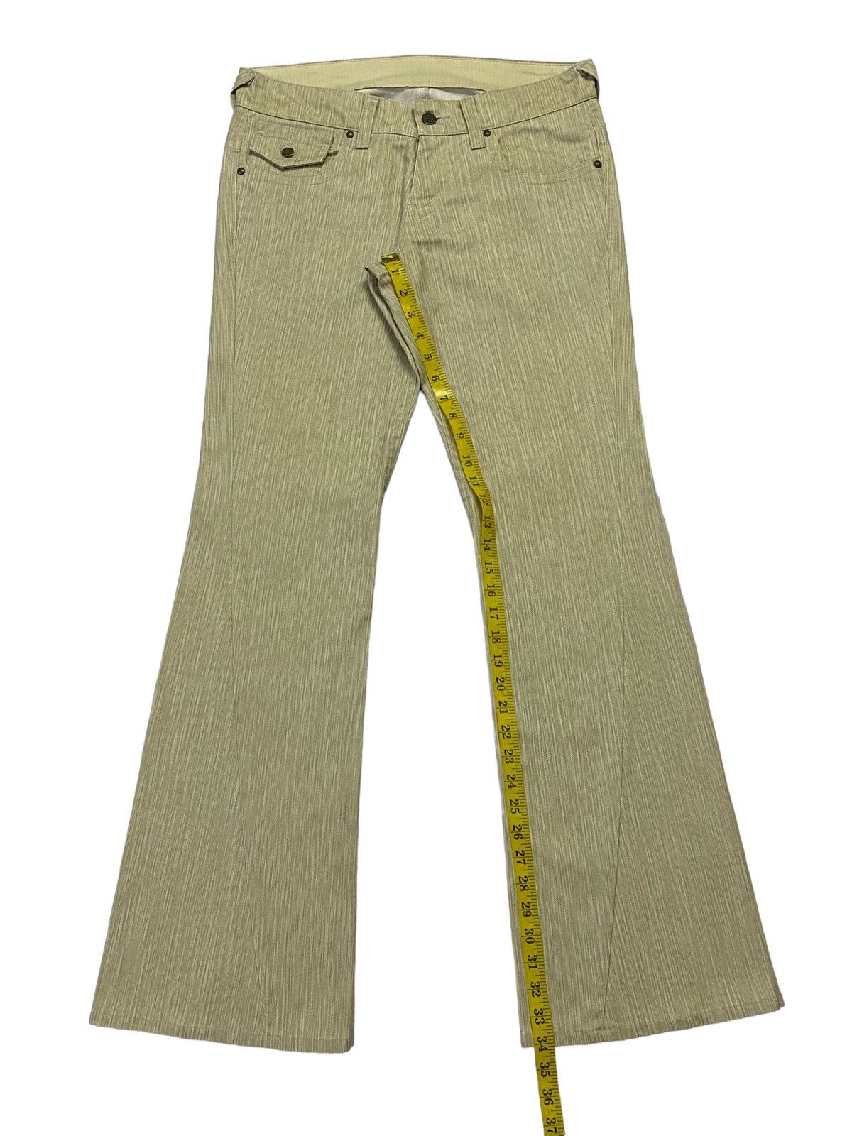 Tornado Mart 💃Tornado Mart Flare Embossed Stripes Spiral Cut Jeans Size US 32 / EU 48 - 7 Thumbnail