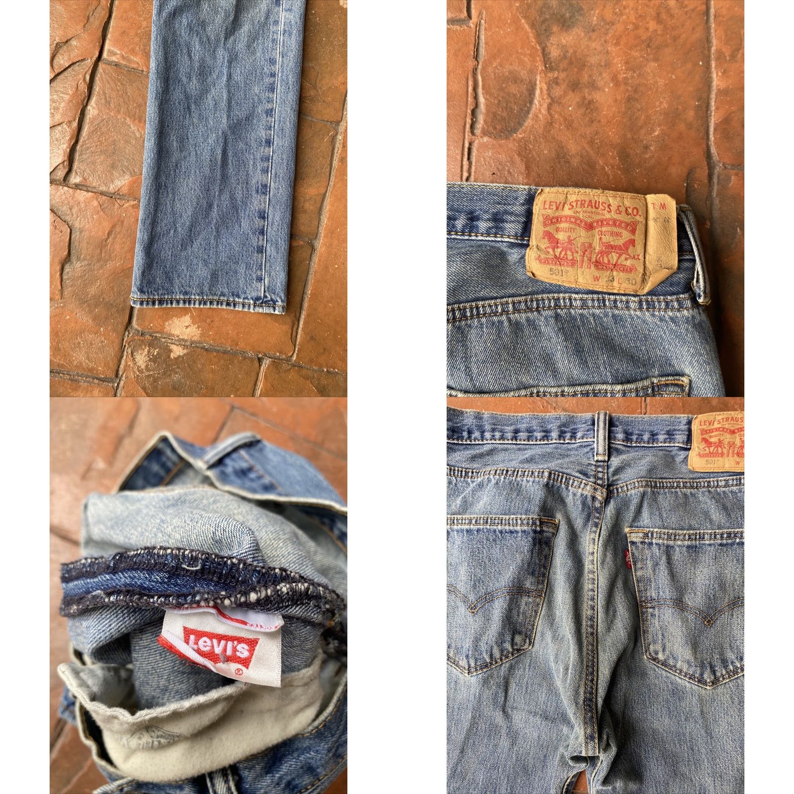Levi's Levi's 501 Jeans Straight Leg Regular 33x30 Blue Denim Button Fly Mens Regular Fit Vintage: No Size US 33 - 8 Thumbnail