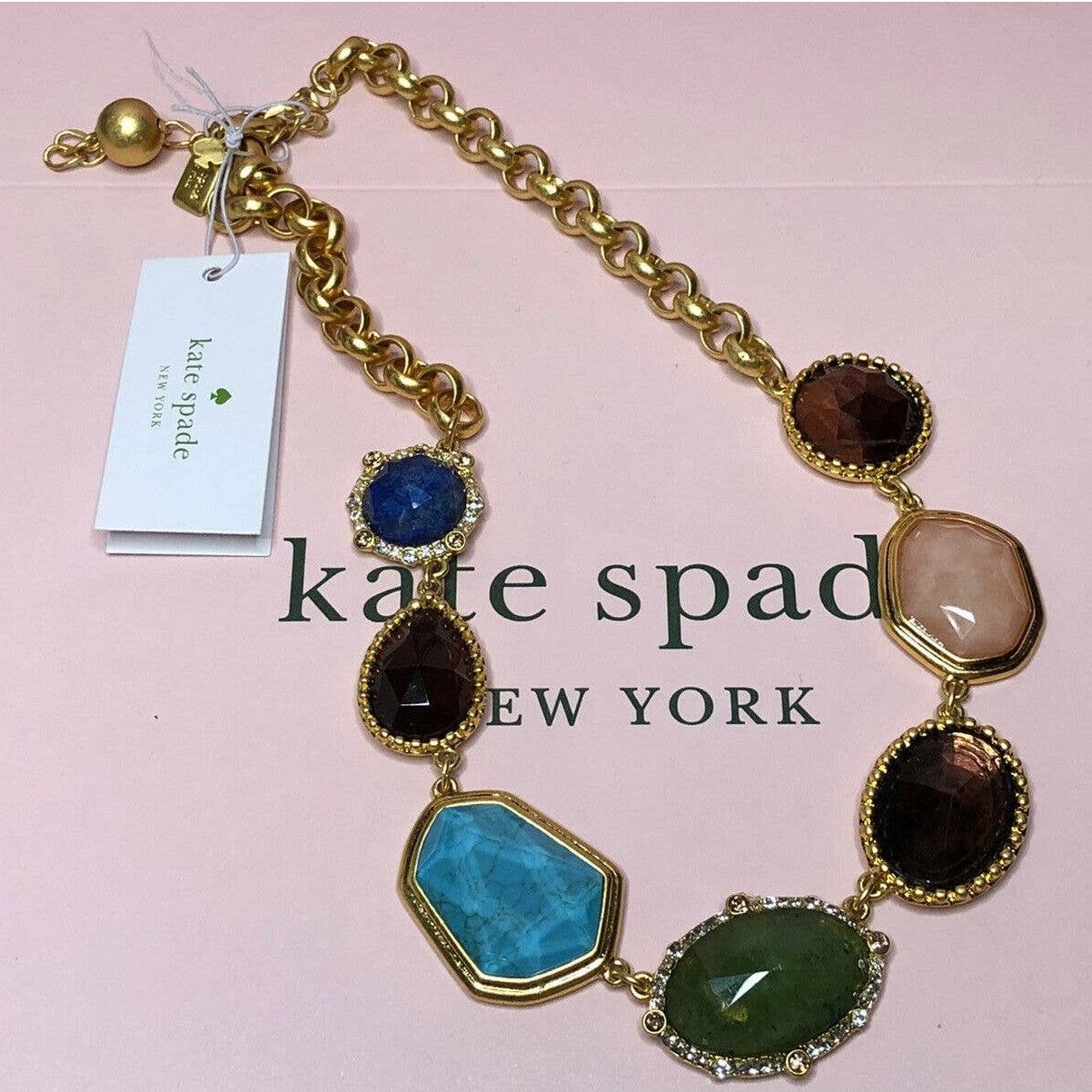 Kate Spade Kate Spade Gold Multi Color Stone Statement Necklace $148 Size ONE SIZE - 6 Thumbnail