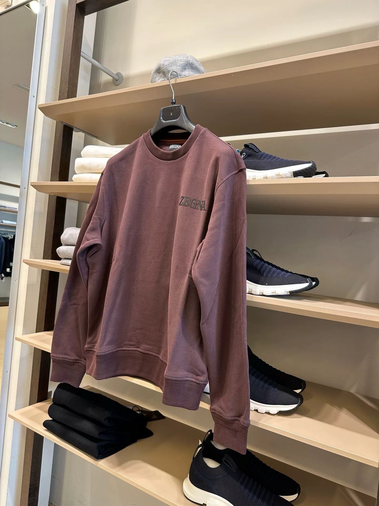 Ermenegildo Zegna Zegna Men's Relaxed Purple Sweatshirt Size US S / EU 44-46 / 1 - 3 Thumbnail
