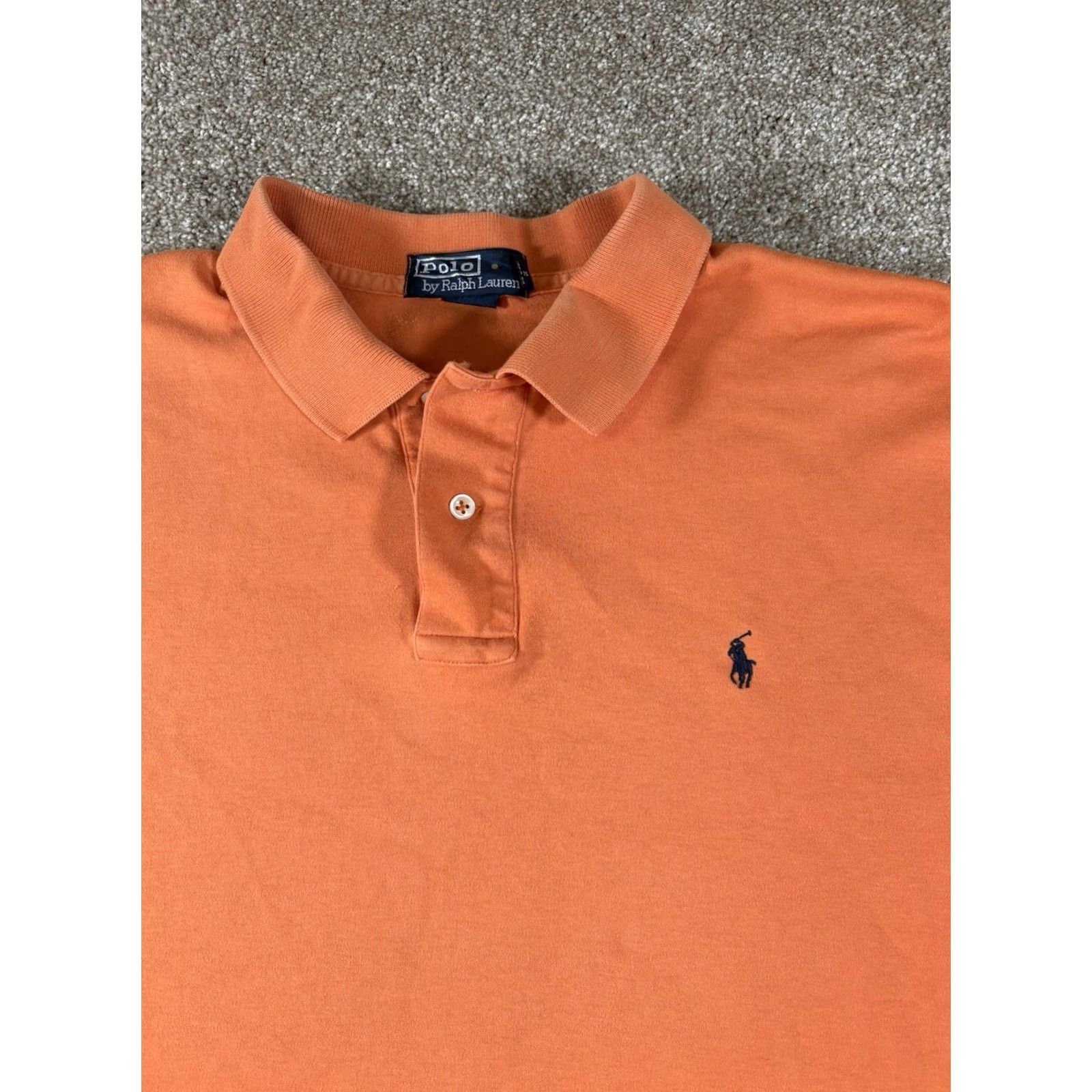 Polo Ralph Lauren VINTAGE Polo Ralph Lauren Polo Shirt Short Sleeve Orange USA Made Mens XL Size US XL / EU 56 / 4 - 2 Thumbnail