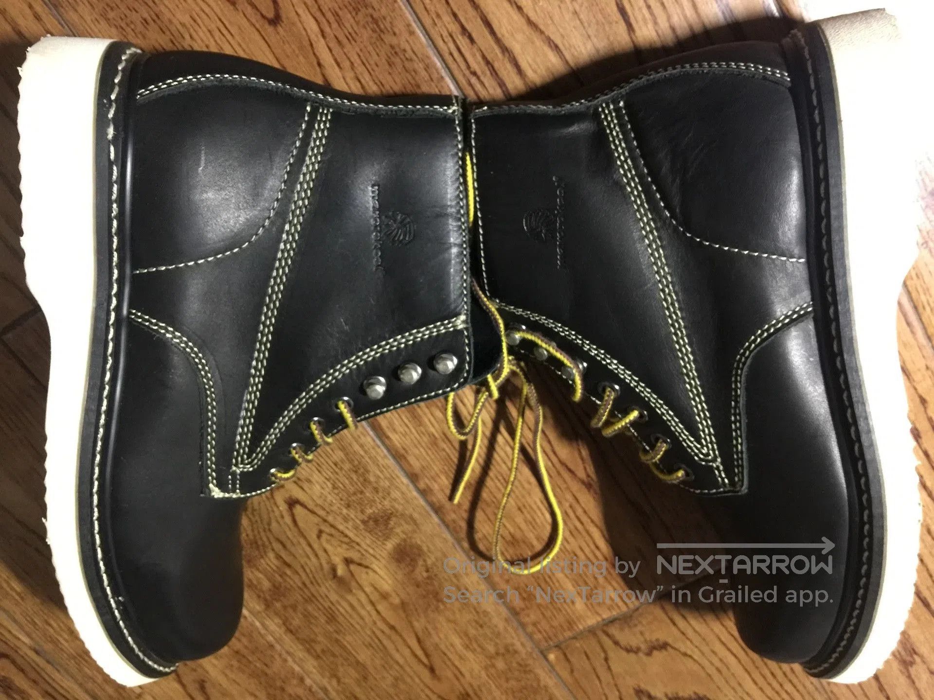 Japanese Brand Marotokool Men's Leather High-Top Martin Shoes. Size US 7 / EU 40 - 6 Thumbnail