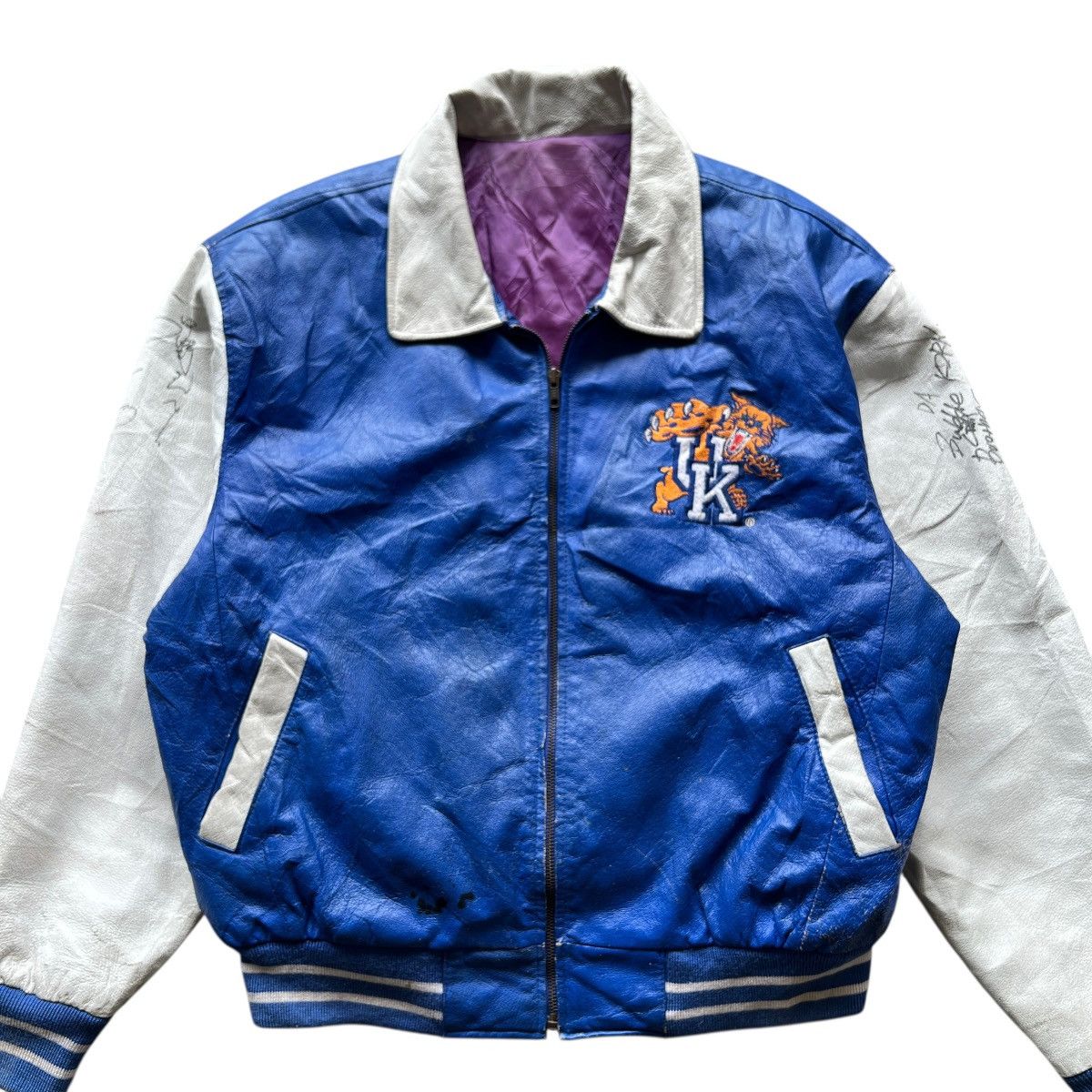 Vintage Vintage kentucky Wildcat Leather Bomber Jacket Size US L / EU 52-54 / 3 - 3 Thumbnail