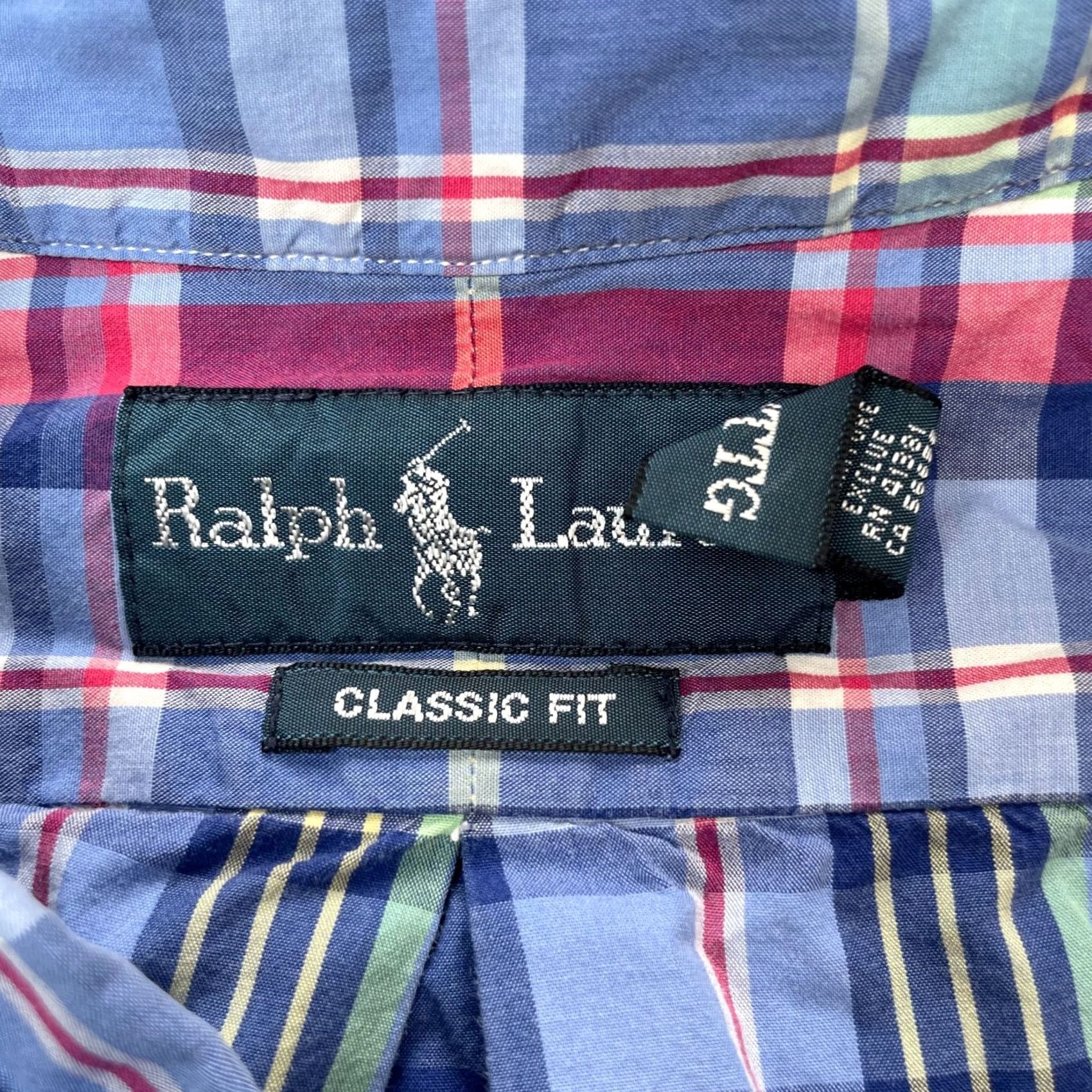 Ralph Lauren VINTAGE Ralph Lauren Shirt Mens XXL Blue Plaid Cotton Classic Fit Button Down Size US XXL / EU 58 / 5 - 4 Thumbnail