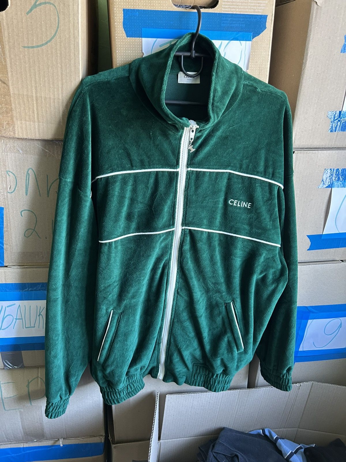 Celine Celine Paris Velour Sweat Zip Hoodie Luxury Style Men’s Sz M Size US M / EU 48-50 / 2 - 15 Thumbnail