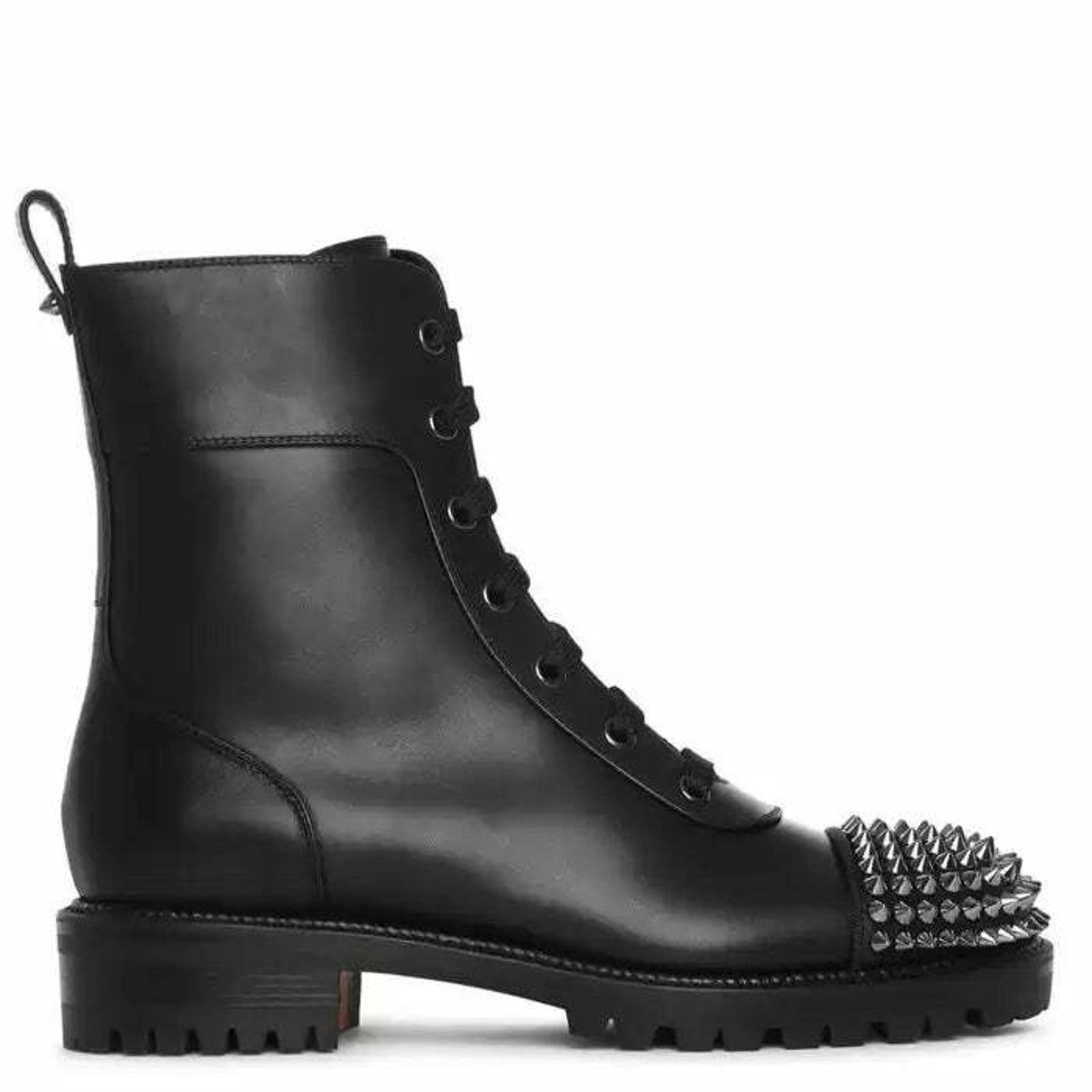 Christian Louboutin Christian Louboutin TS Croc Flat Black Calf Leather Spike Size US 6 / IT 36 - 3 Thumbnail