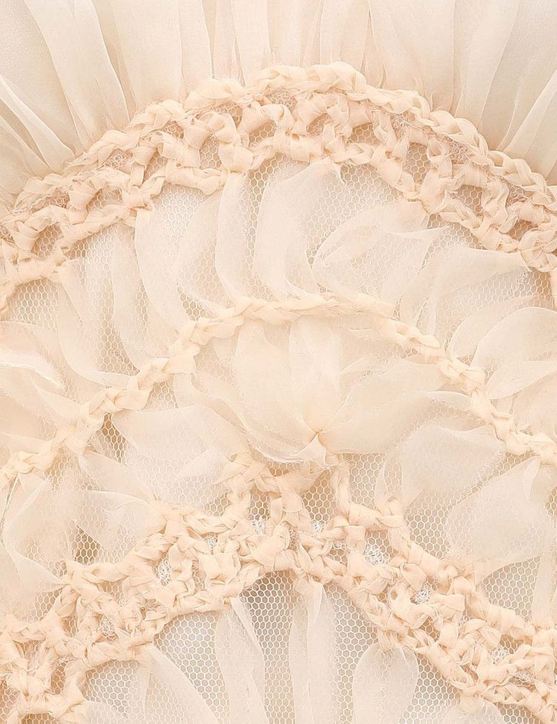 Zimmermann oc11z0226 Illuminate Macrame Bodice Crop Top in Cream Size L / US 10 / IT 46 - 6 Thumbnail