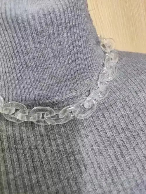 Jewelry × Vintage Transparent Titanium steel Necklace Chain Size ONE SIZE - 4 Thumbnail